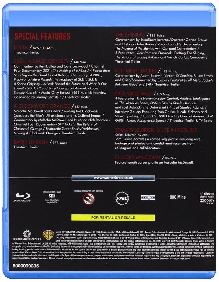 Stanley Kubrick: Colección de cineastas visionarios [Blu-ray] [1962] [Región libre]