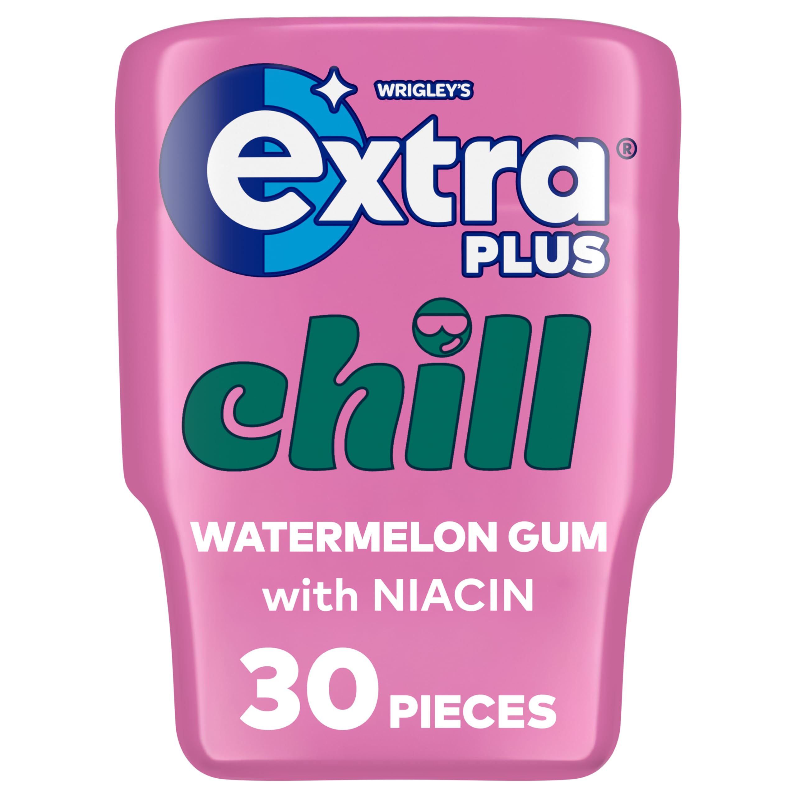 Extra Plus Chill Sugar Free Chewing Gum - Watermelon Flavor | 30 Pieces Bottle