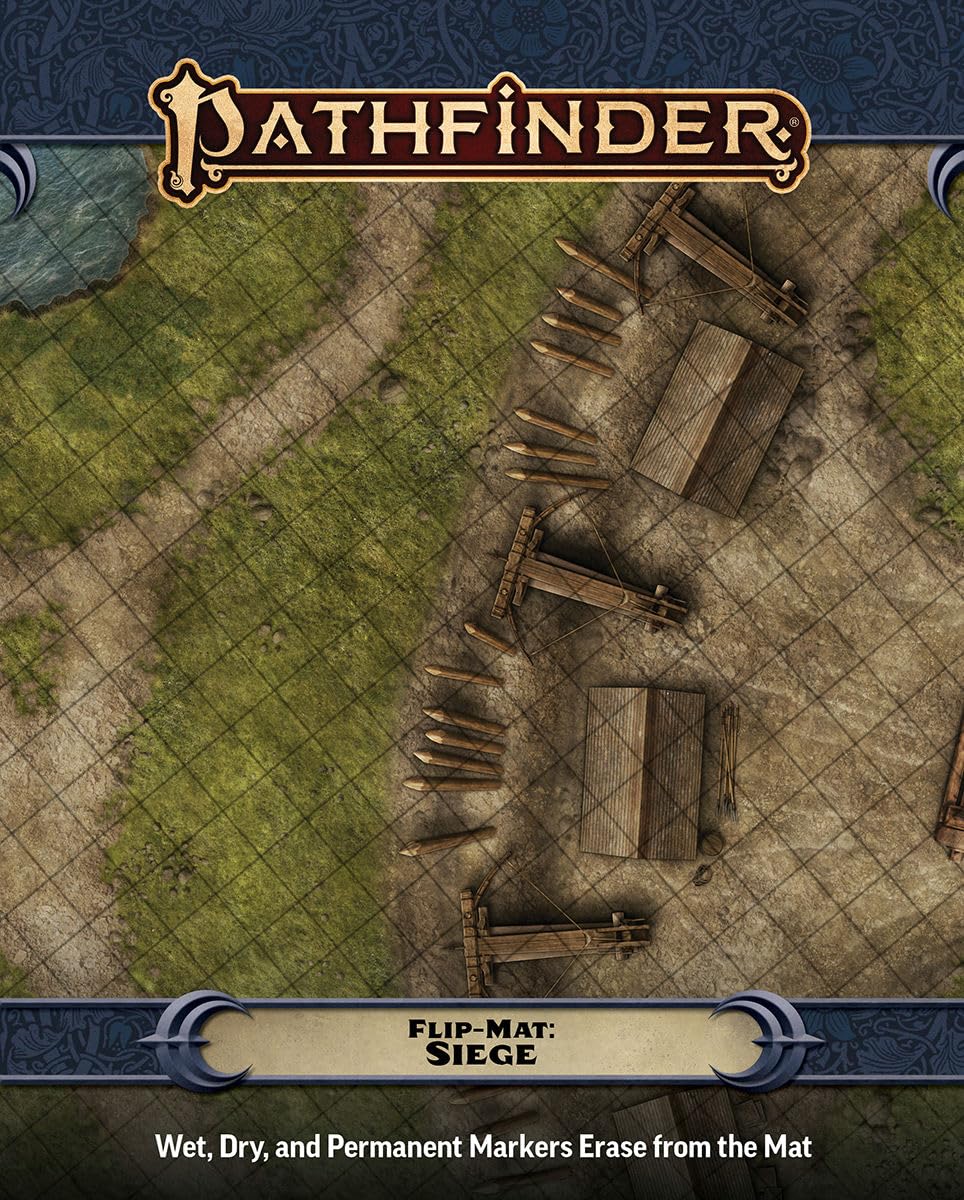 Paizo Pathfinder Flip-Mat: Siege | Reversible Tactical Map | 8" x 10" Folded 1