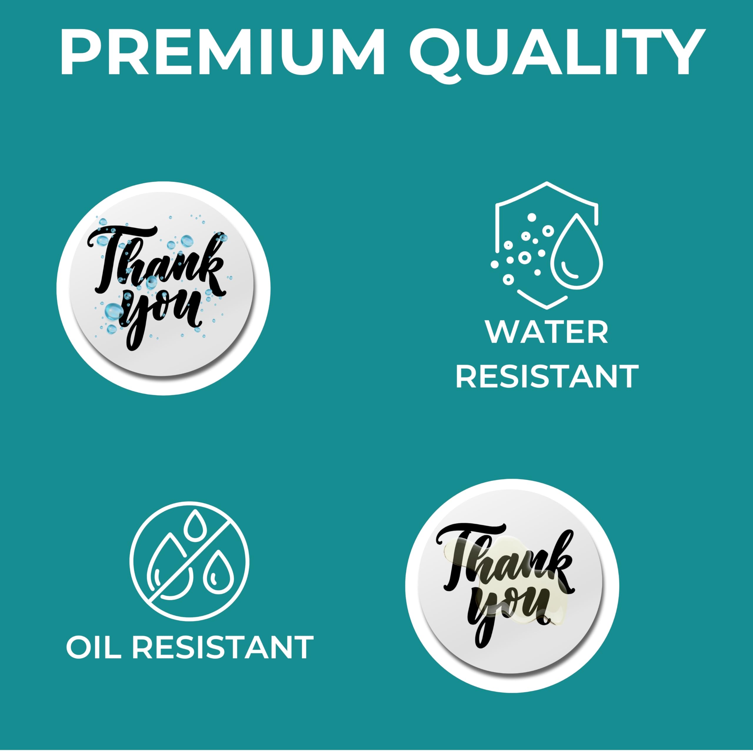 Double Dragon Direct Thermal Round Sticker Labels - 50mm, 750 Count Roll, White, Waterproof & Scratch-Resistant