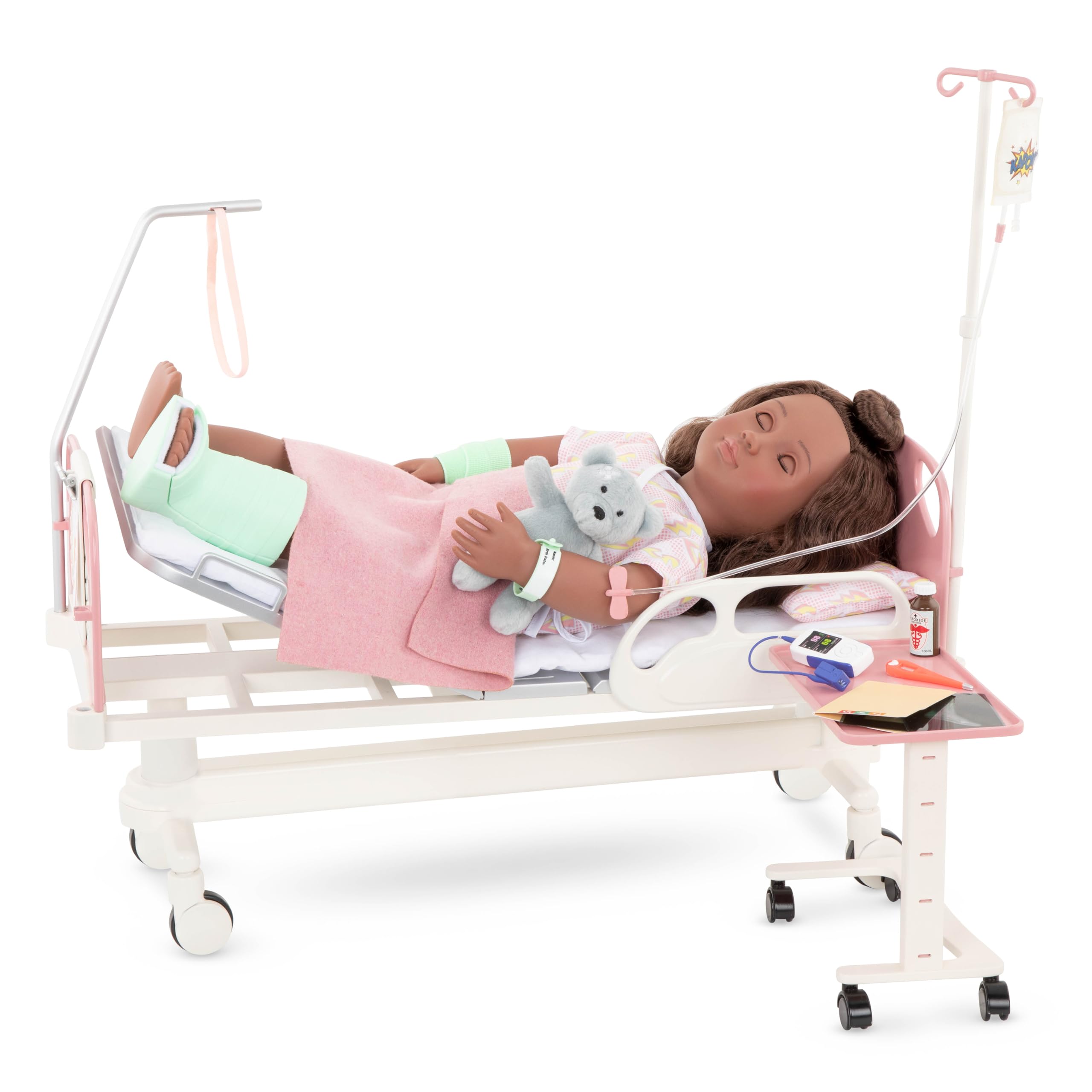 Our Generation Get Well Bed - 40-Piece Doll Hospital Playset | Adjustable Bed | Includes Medical Accessories