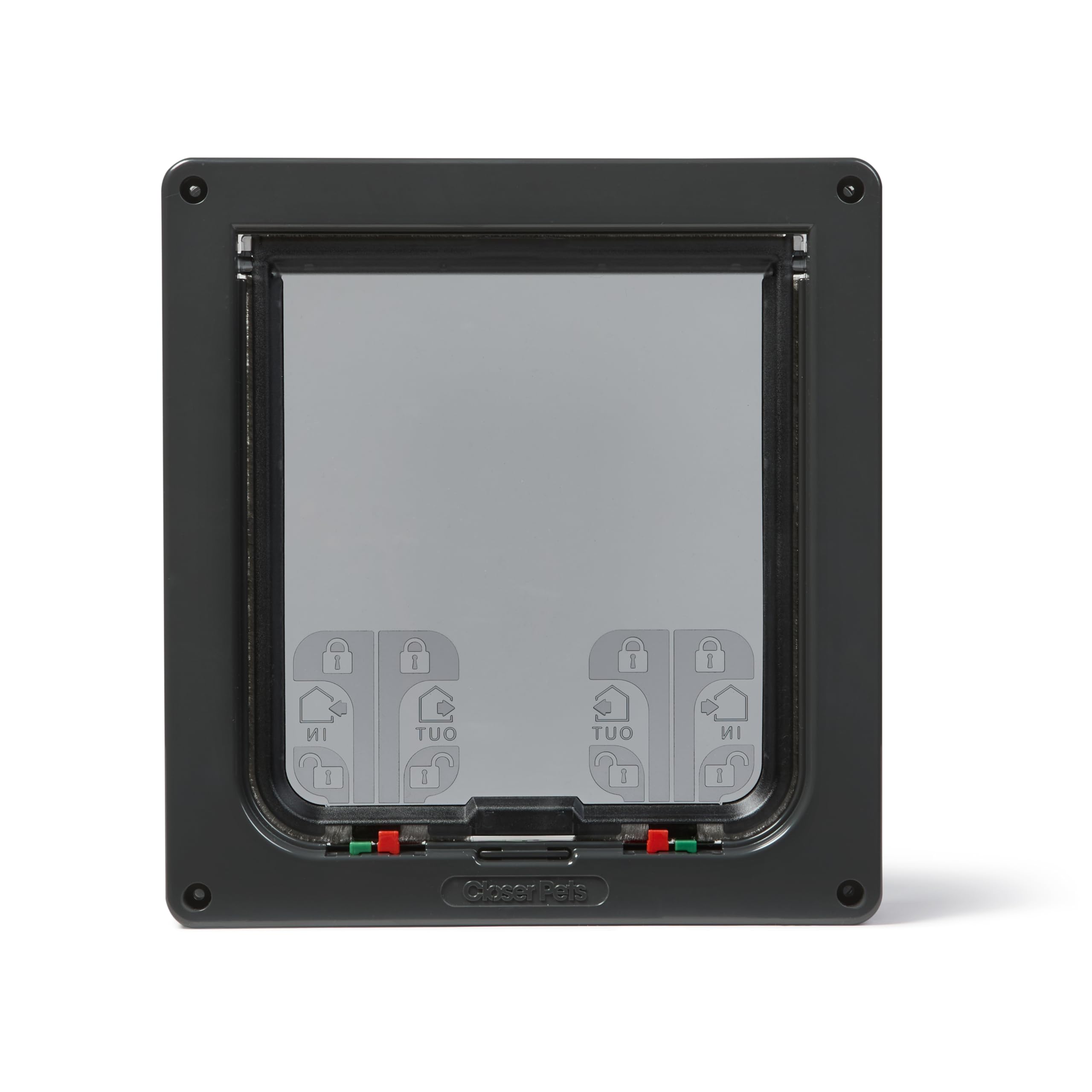 Cat Mate 4-Way Locking Large Cat Flap - Grey | Suitable for UPVC, Metal, Wood Doors & Walls | Up to 50mm Thick