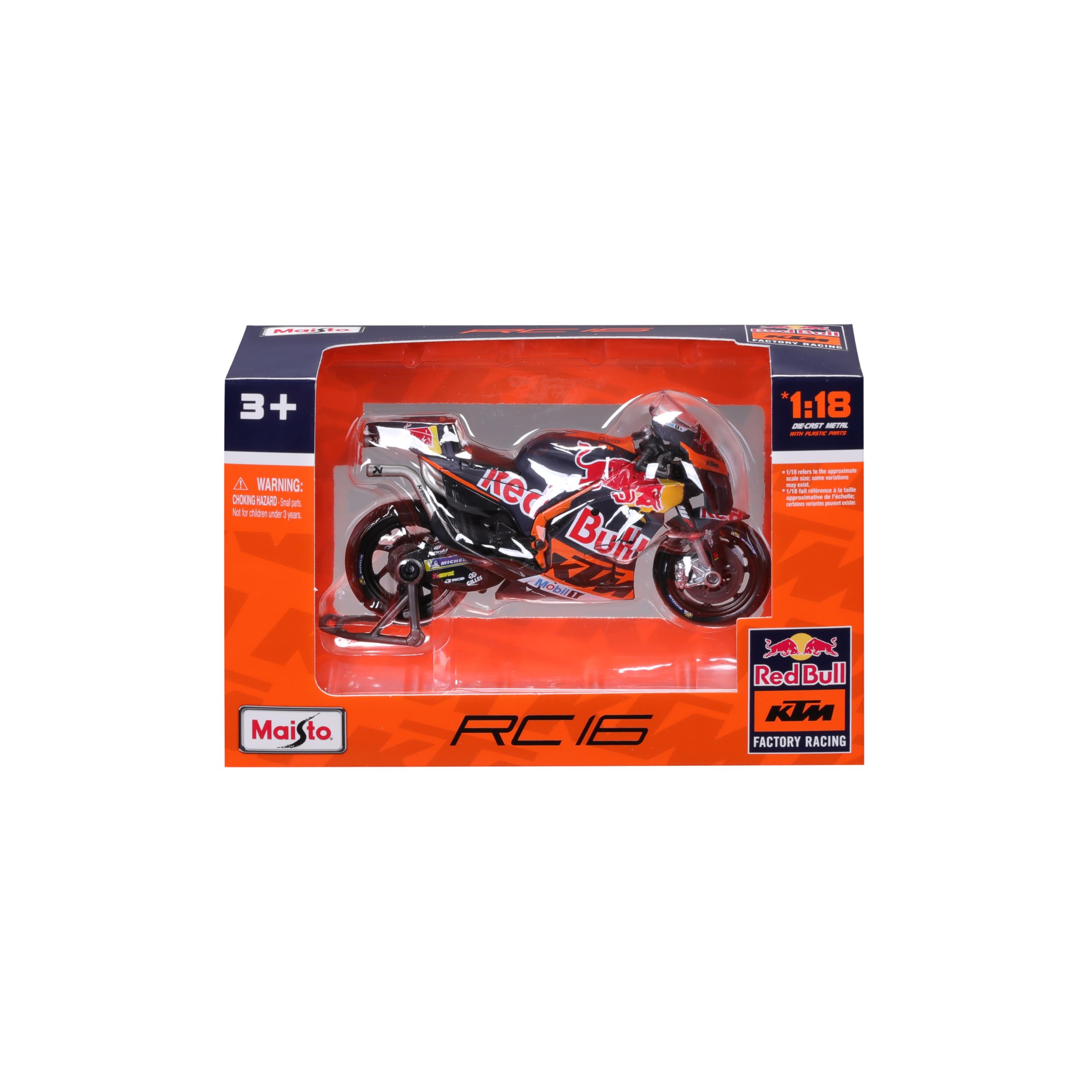 Maisto 2023 Red Bull KTM Factory Motorbike Replica | 1:18 Scale Diecast Metal Model