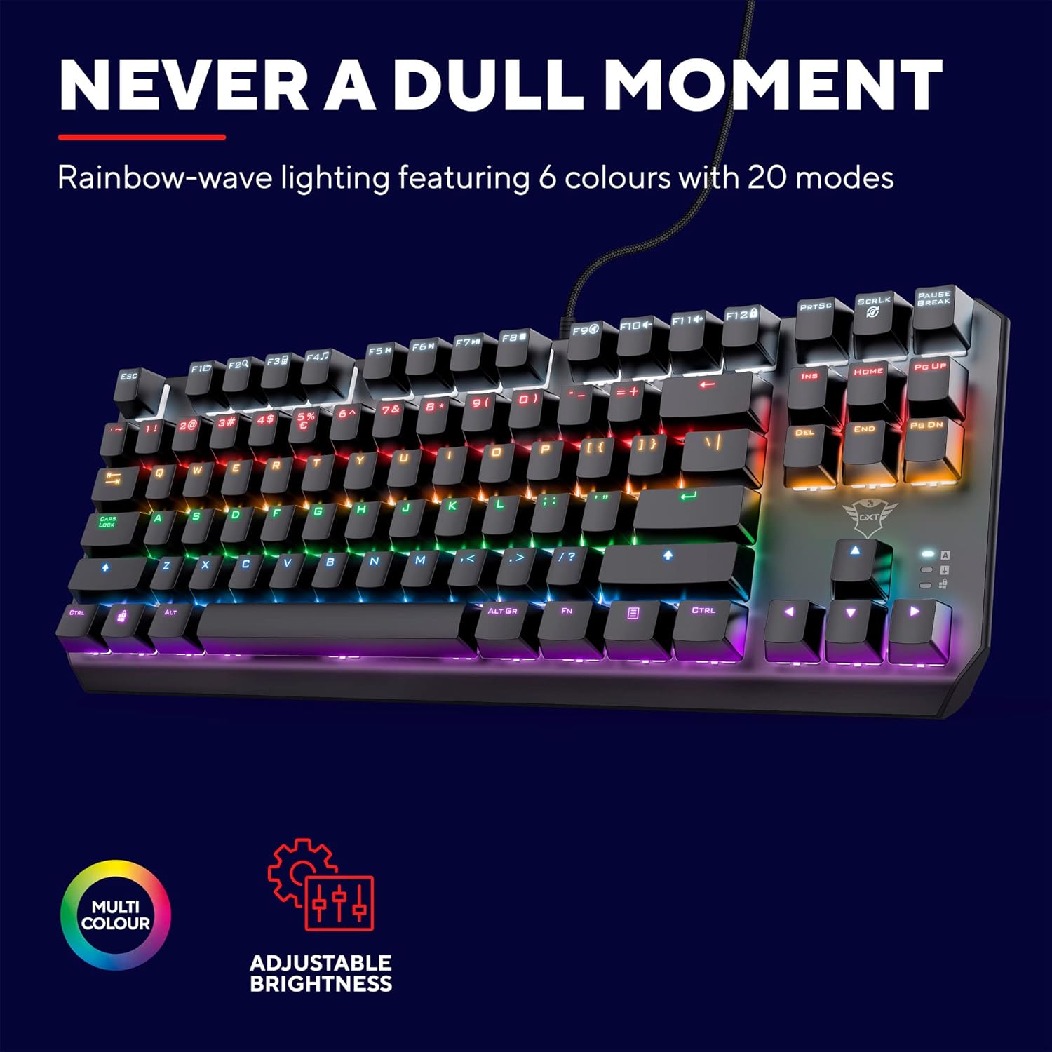 Trust Gaming GXT 834 Callaz TKL Mechanical Gaming Keyboard – UK Layout, Black, Outemu Red Switches 7