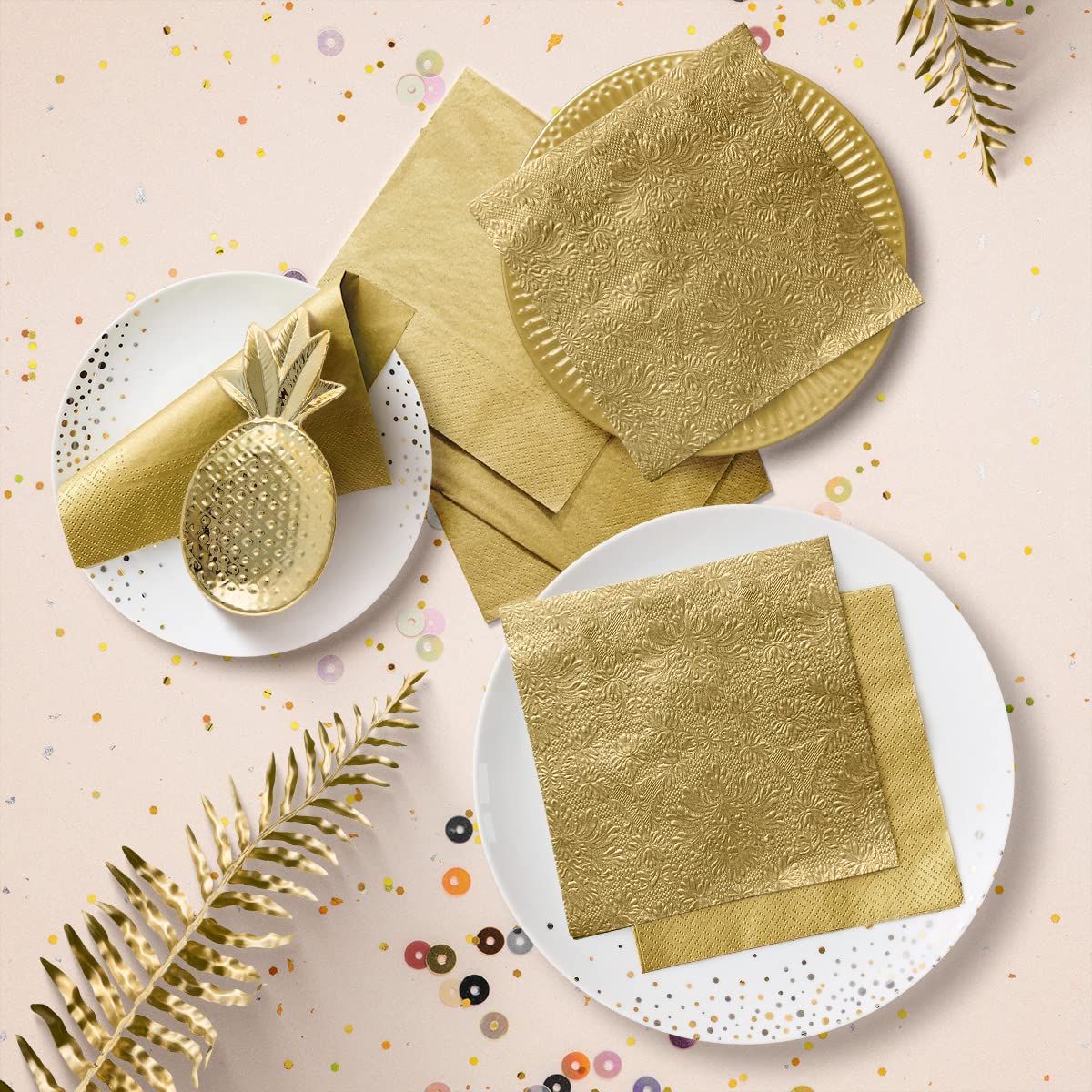 PAW Decor Collection Gold 3-Ply Napkins (33 x 33 cm) – 20 Pieces, FSC & Ecolabel-Certified 6