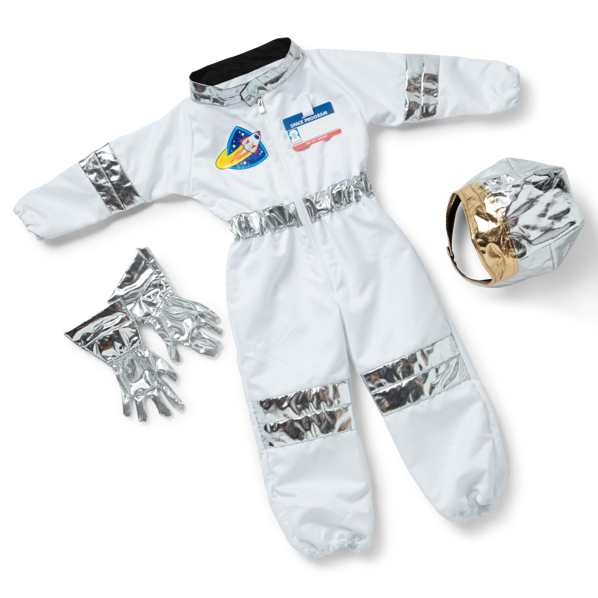 Melissa & Doug Astronaut Role-Play Costume Set - Ages 3-6 | Machine Washable | 4 Pieces