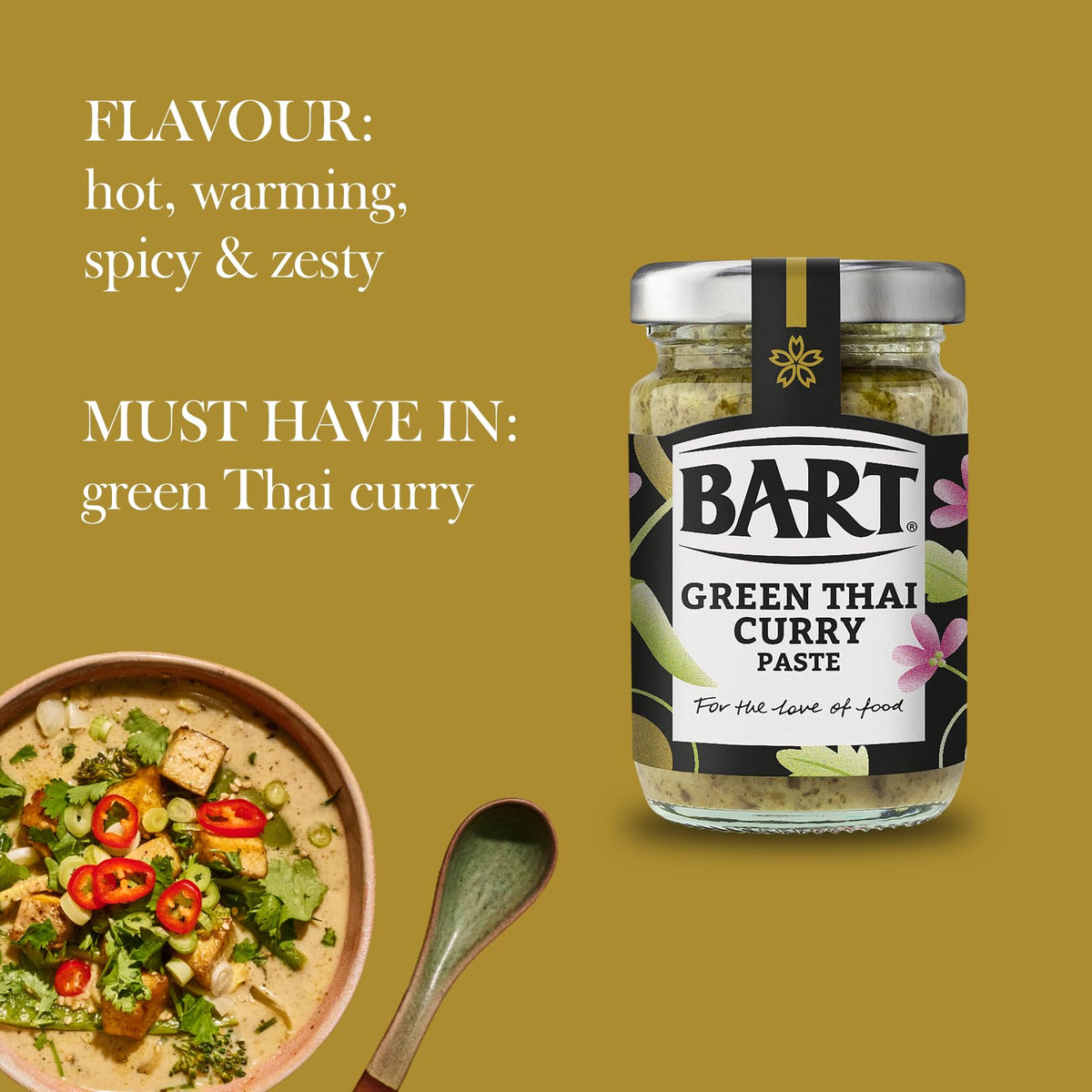 BART Green Thai Curry Paste - Pack of 6 x 90g