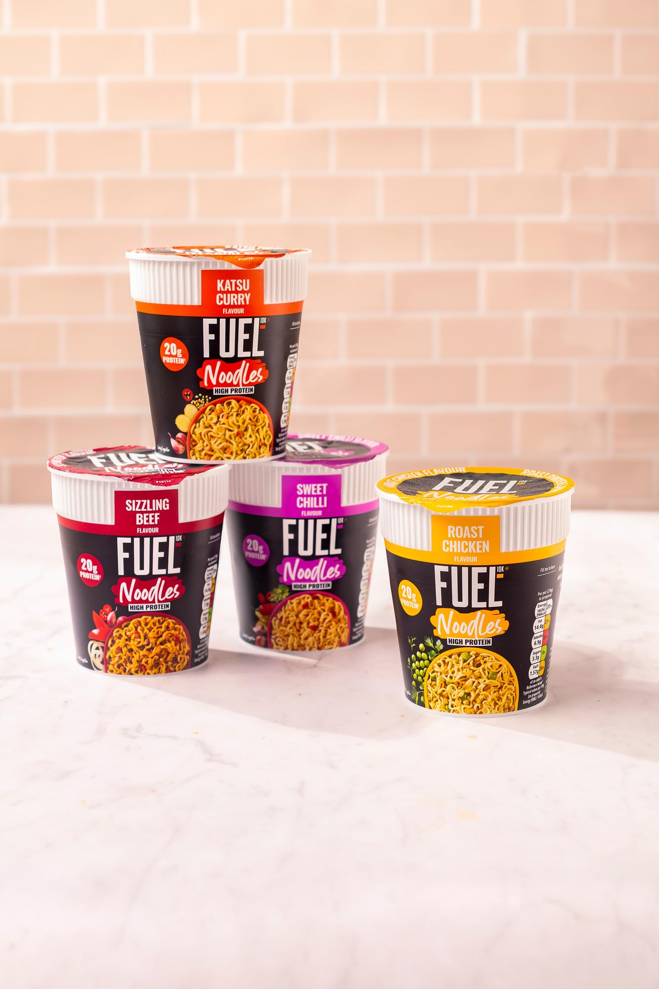 FUEL10K Sizzling Beef High Protein Instant Noodles Pot, 20g Protein | Pack of 8 5