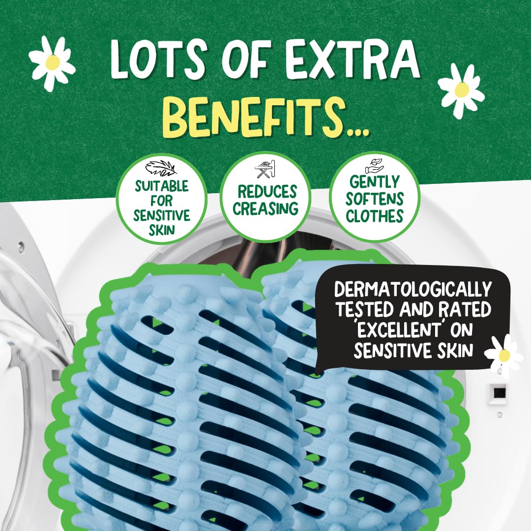 Ecoegg Dryer Balls - Fresh Linen Scent | Reduces Drying Time by up to 28% | Natural Softening | Pack of 1 5