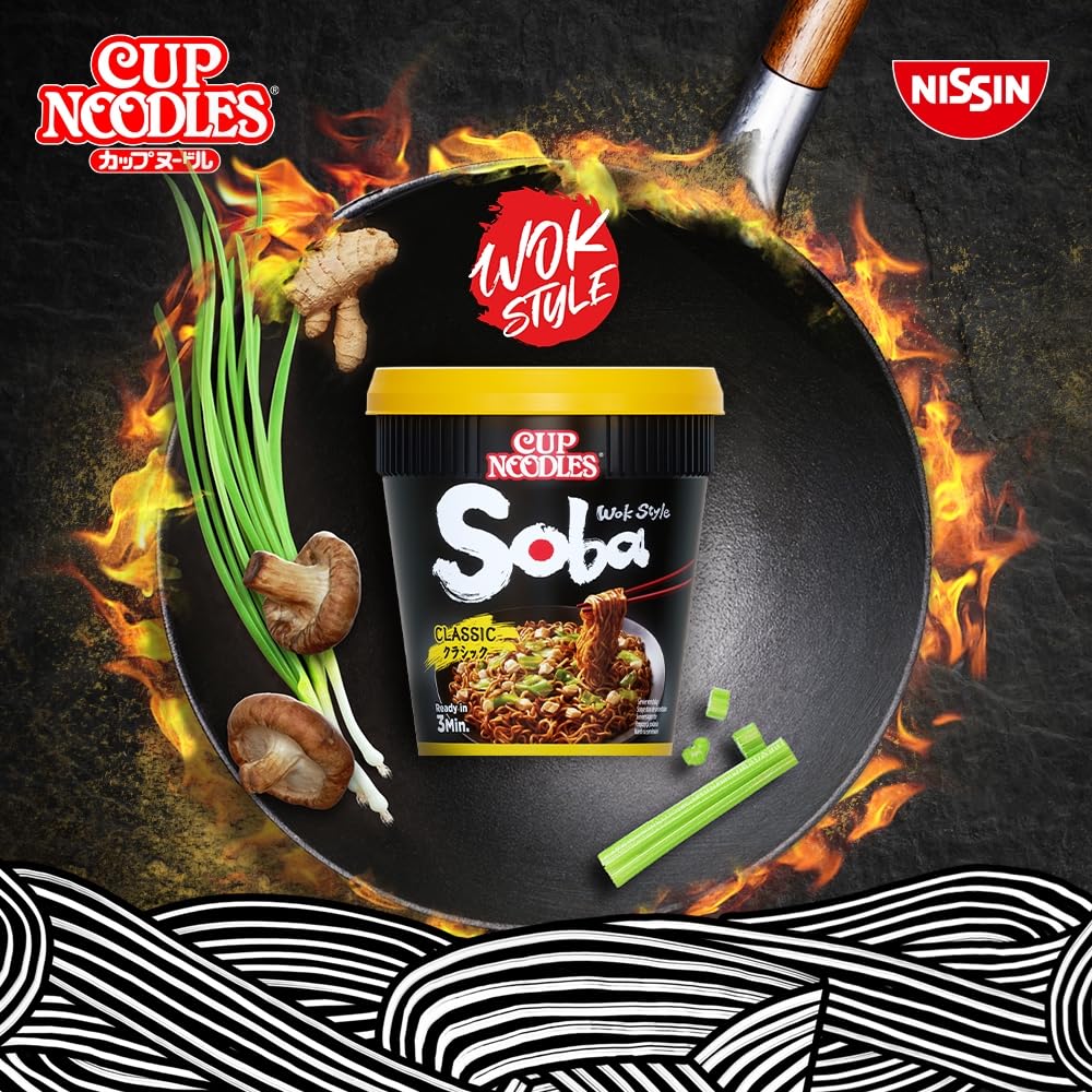 NISSIN Cup Noodles Soba Wok Style Sukiyaki Beef Flavoured Instant Noodles 5
