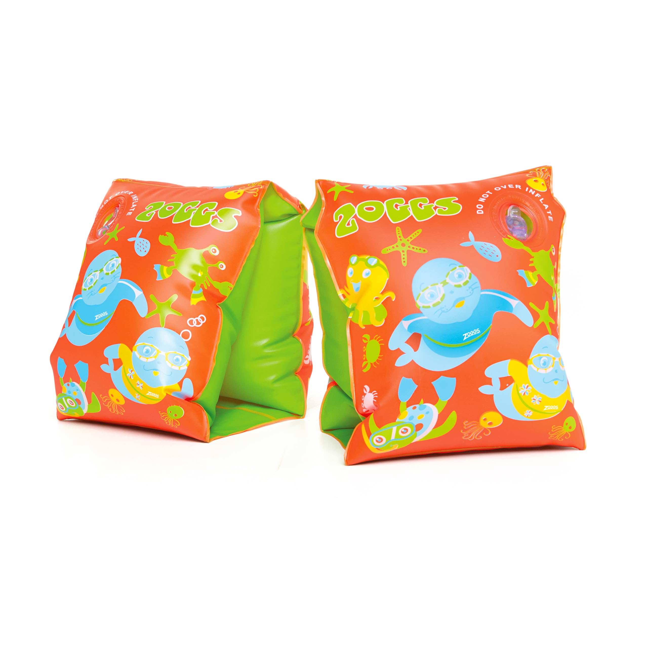 Zoggs Zoggy Inflatable Armbands - 1-6 Years/Up to 25 kg | Orange/Green | Vylux 1