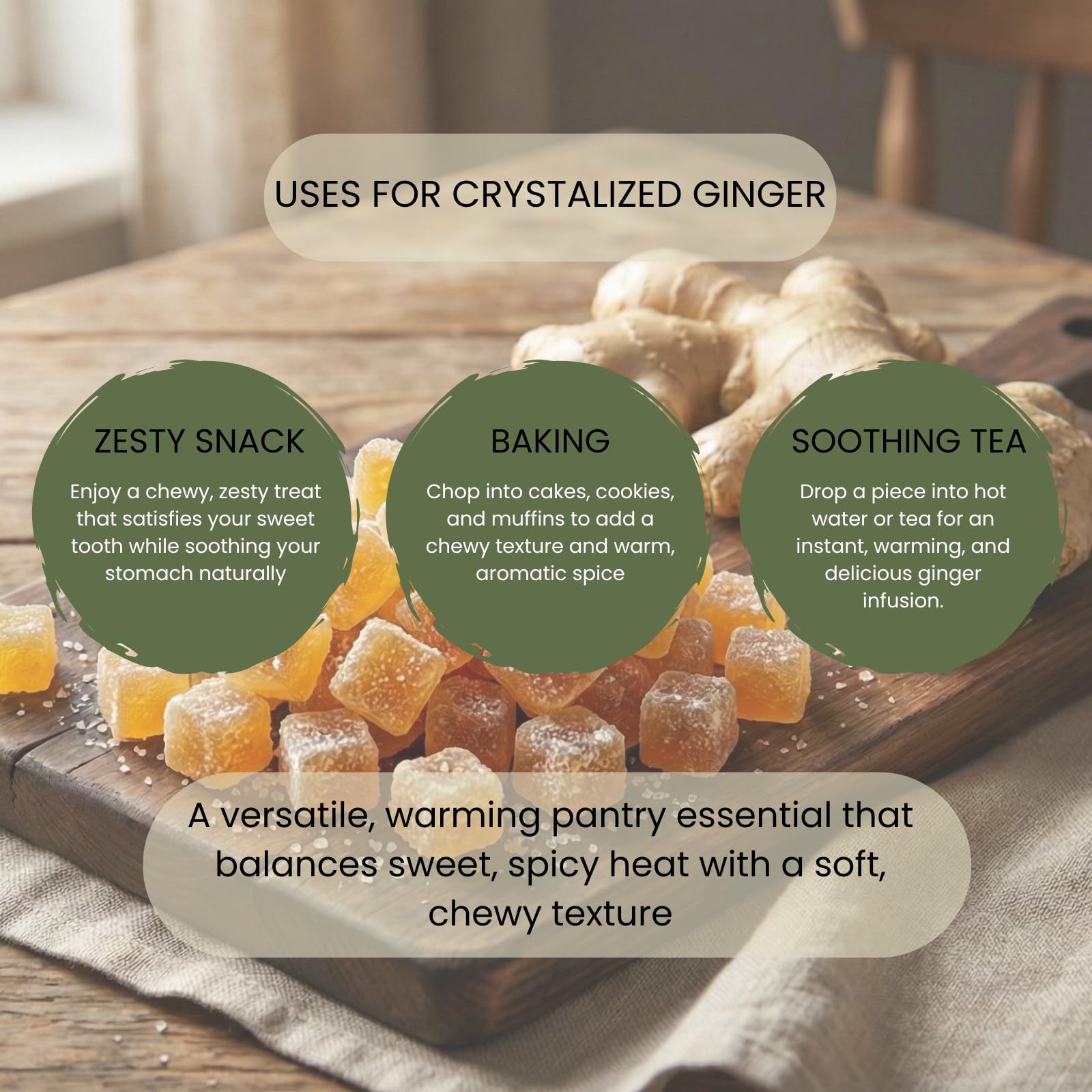 Minton & Donello Crystallised Ginger - Diced Sweet & Spicy Kick | 500g Pack