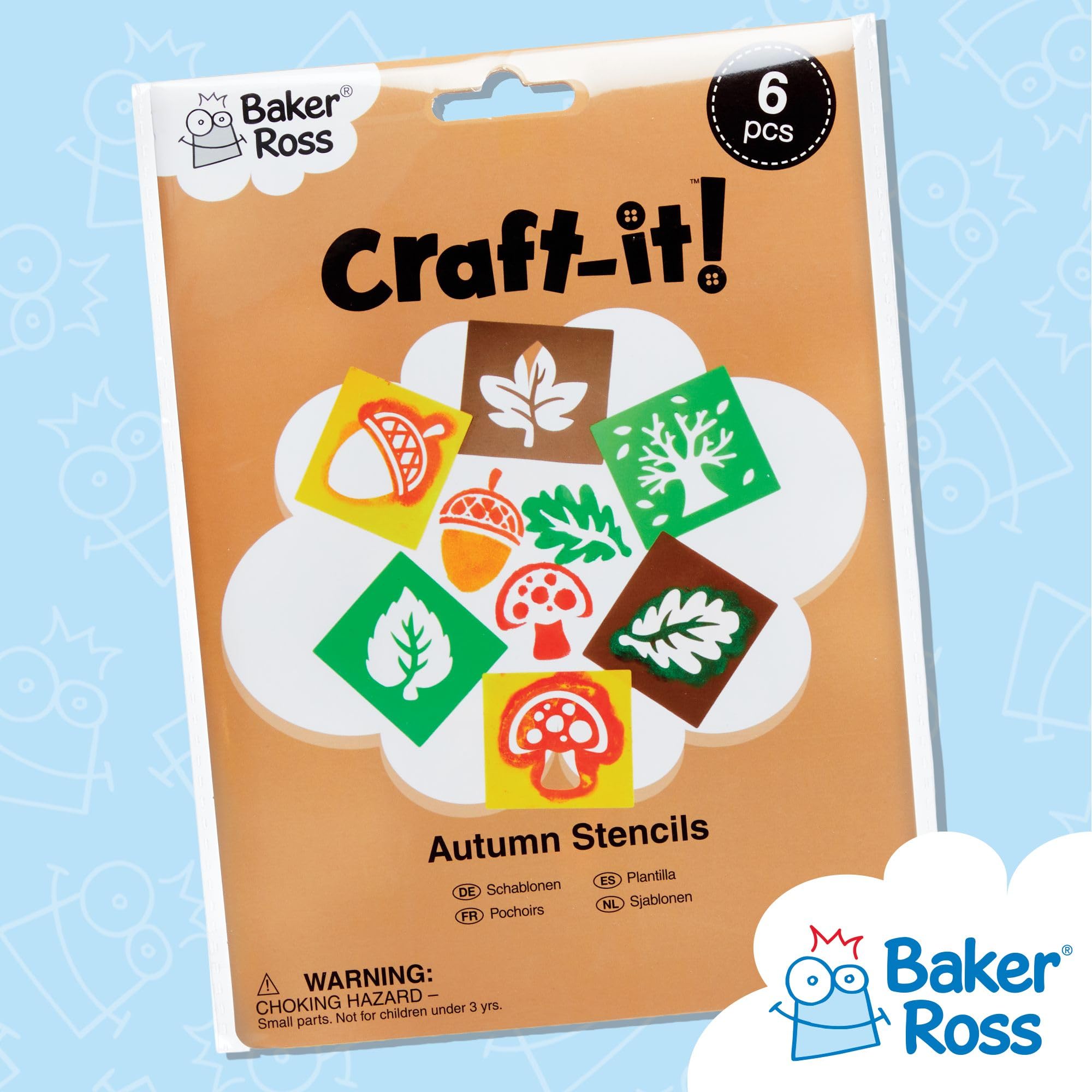 Baker Ross Autumn Stencils - Pack of 6 | Kids Arts & Crafts | Fall Decorations 5