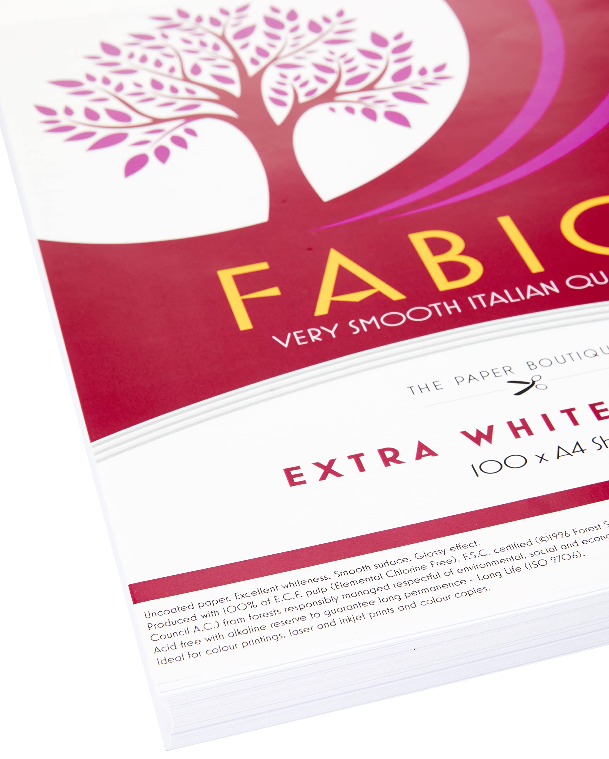 Fabio 200gsm Extra White Card A4 Paper | 100 Sheets | Acid Free Long Life 2