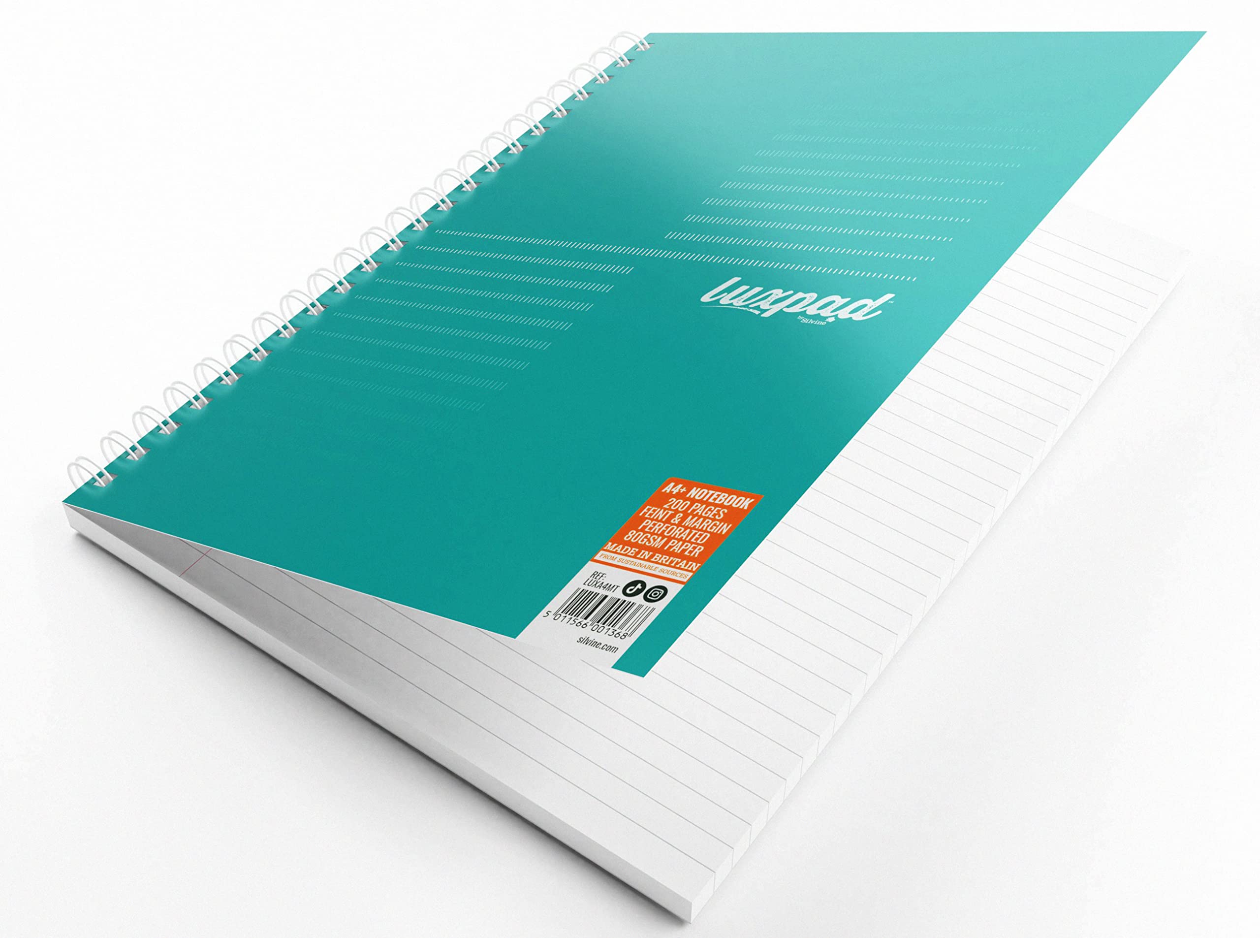 Silvine Luxpad Metallic A4 FSC Wirebound Notebook - Lined (200 Pages) Pack of 3 5