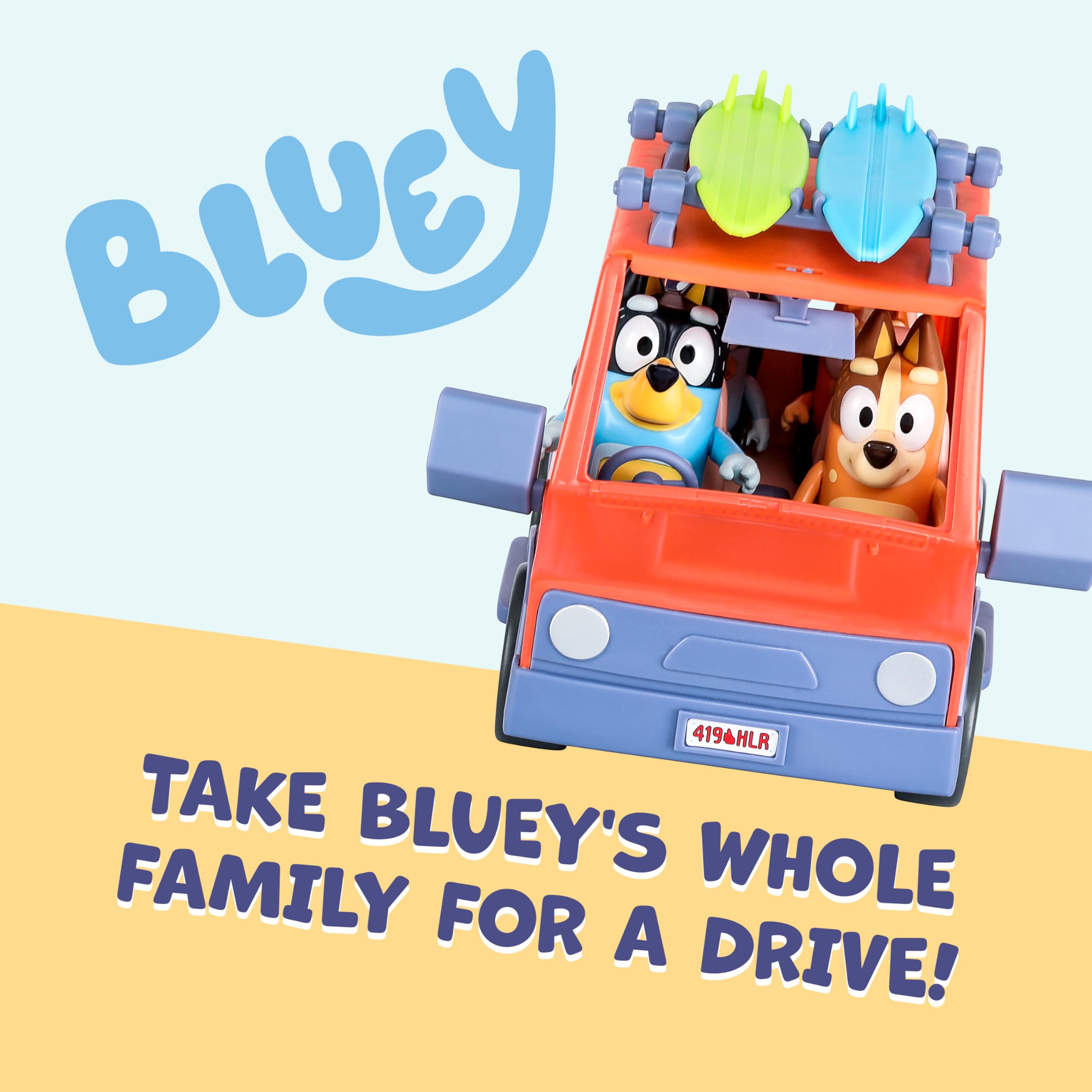 Bluey Heeler Family 4WD Vehicle Playset with 4 Figures, Surfboards & Stickers - Amazon Exclusive 4