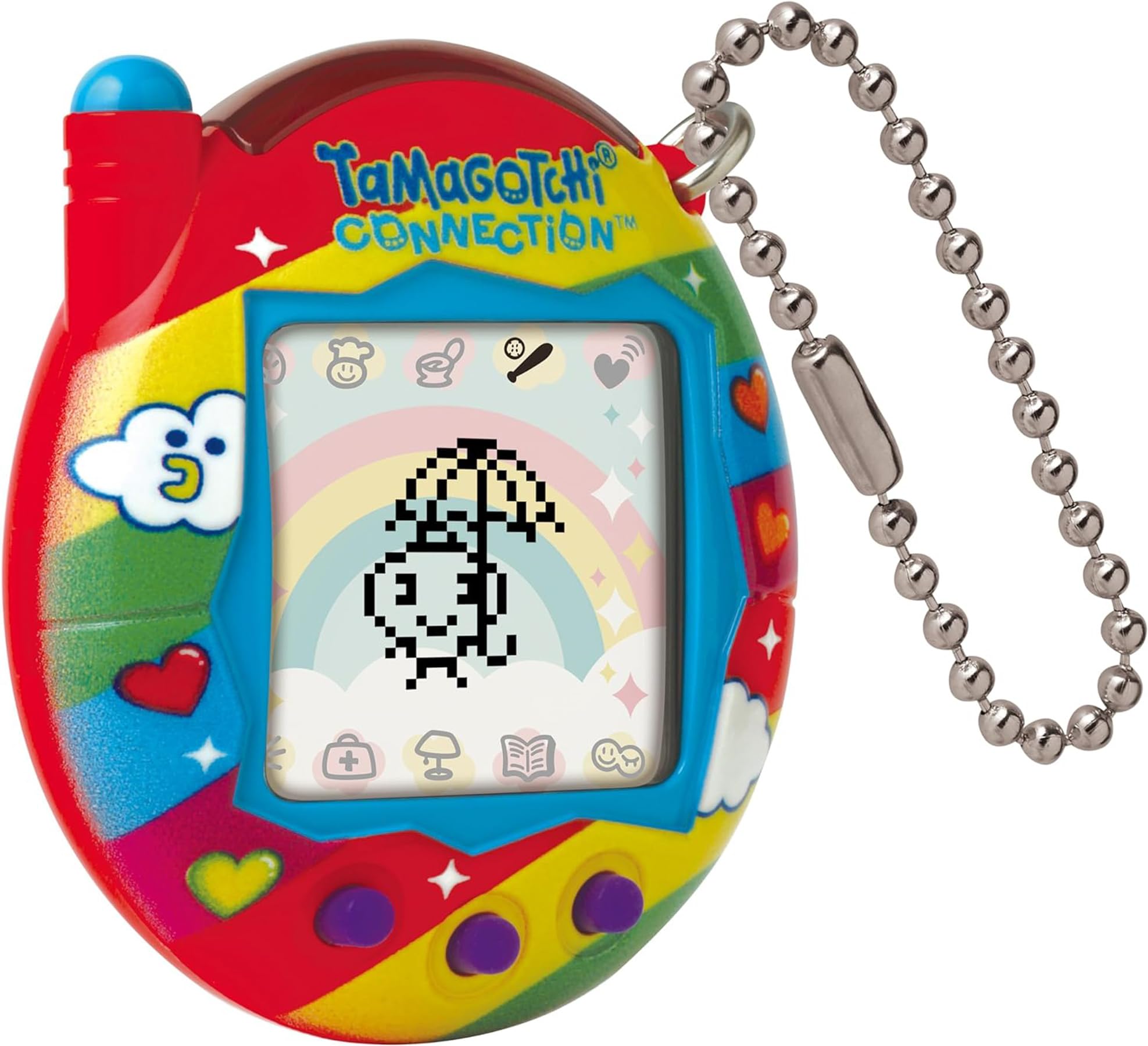 Tamagotchi Connection Digital Pet - Rainbow Sky Shell with Infrared Connection for Kids 8+ 3