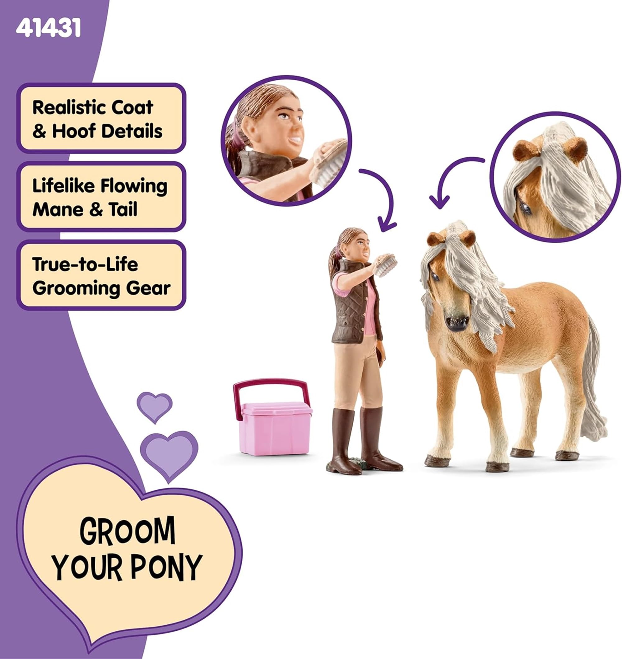 Schleich Horse Club Groom with Icelandic Pony Mare Playset | Model 41431 | Ages 5+
