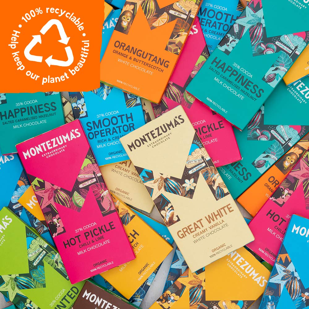 Montezuma Happiness Milk Chocolate Bar with Salted Caramelised Hazelnuts 35% Cocoa 90g 6