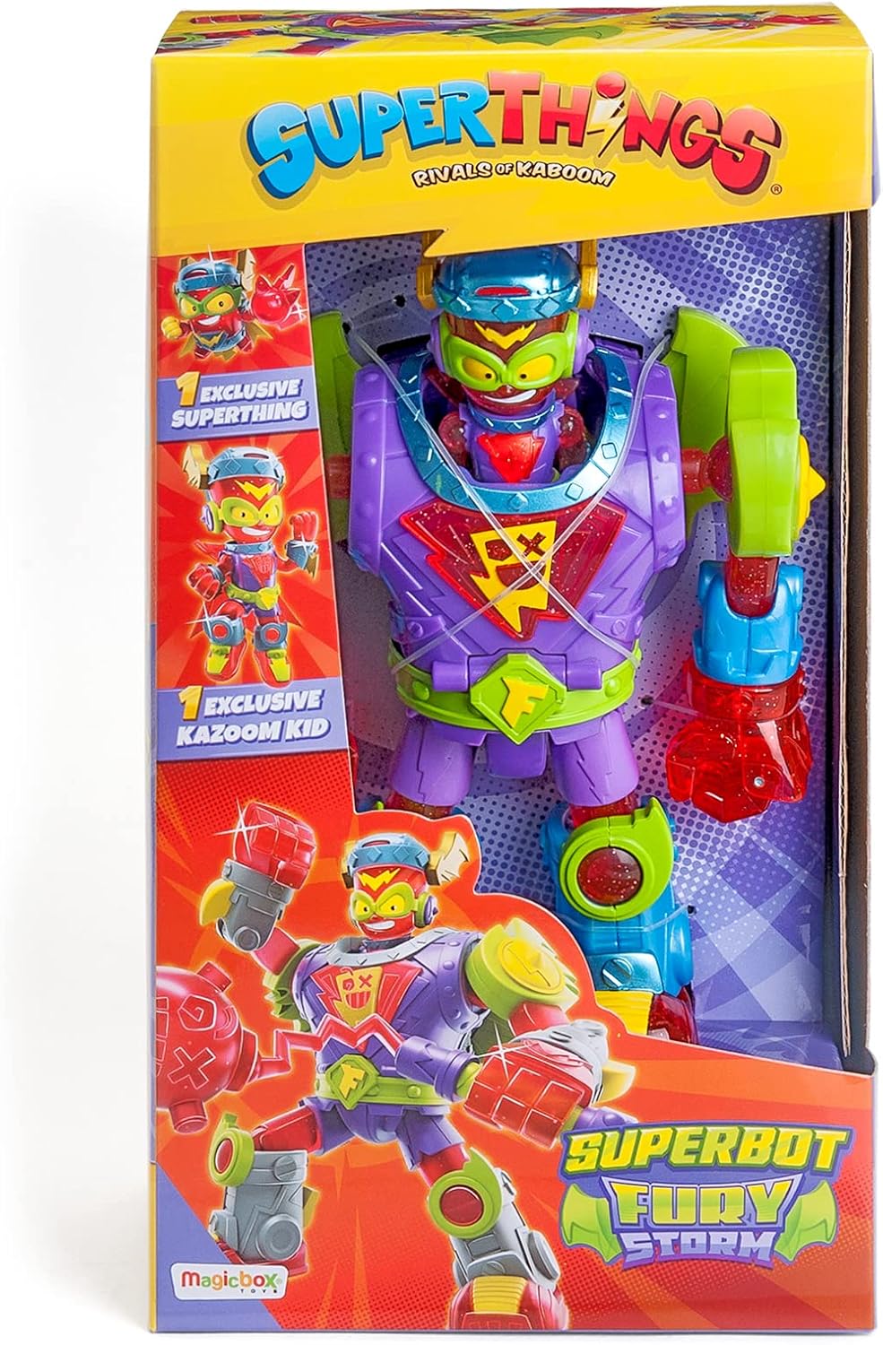 SUPERTHINGS RIVALS OF KABOOM Superbot Storm Fury – Articulated Robot with Combat Features, Multicolored Action Figure for Kids 4+