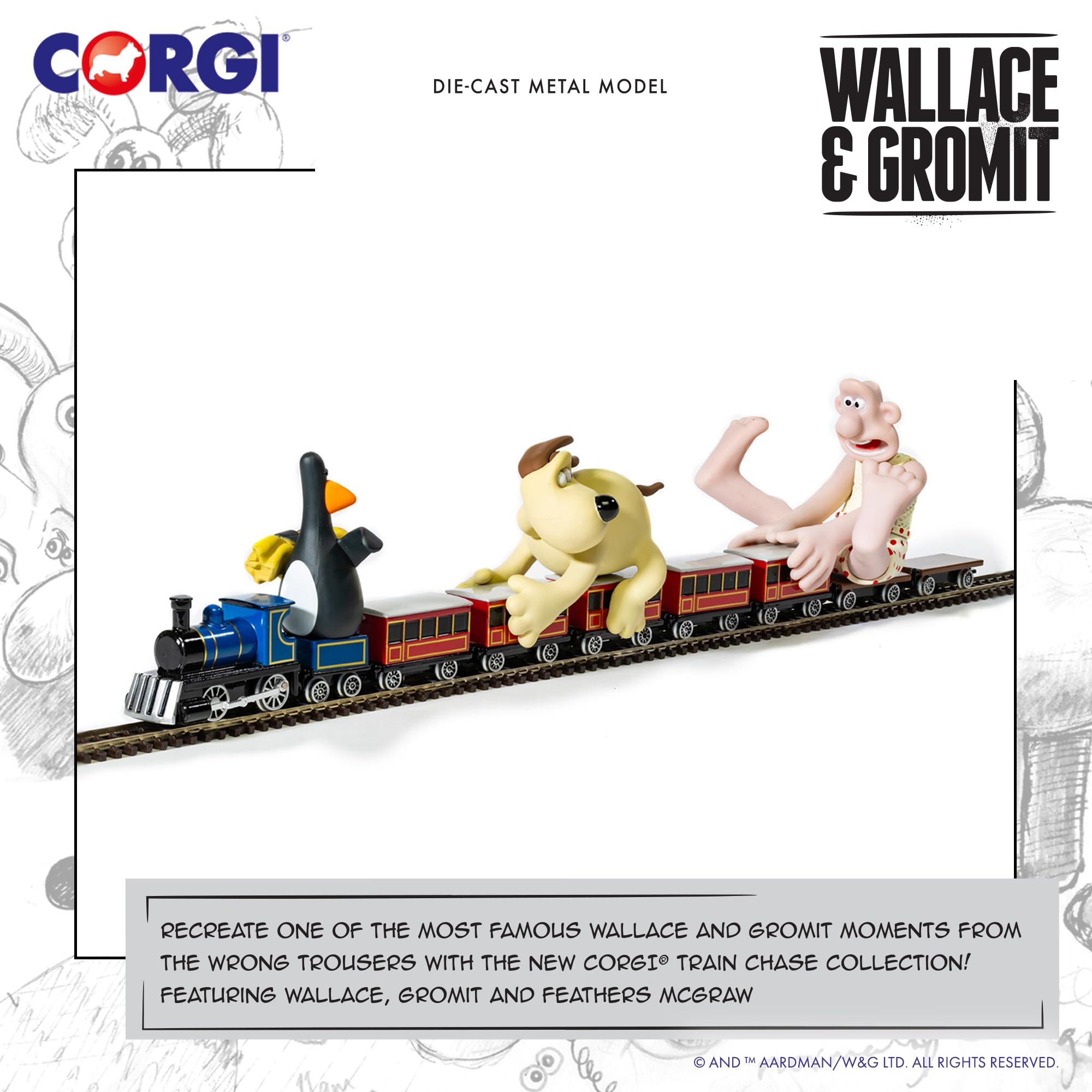 Corgi CC80604 Gromit Diecast Train Toy - Wallace & Gromit: The Wrong Trousers Playset 10