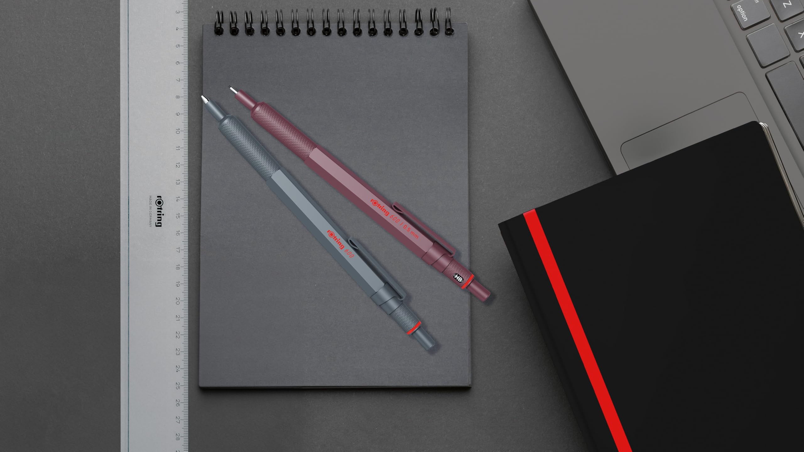 rOtring 600 Mechanical Pencil - 0.5mm HB Lead | All-Metal Body | Chocolate Truffle