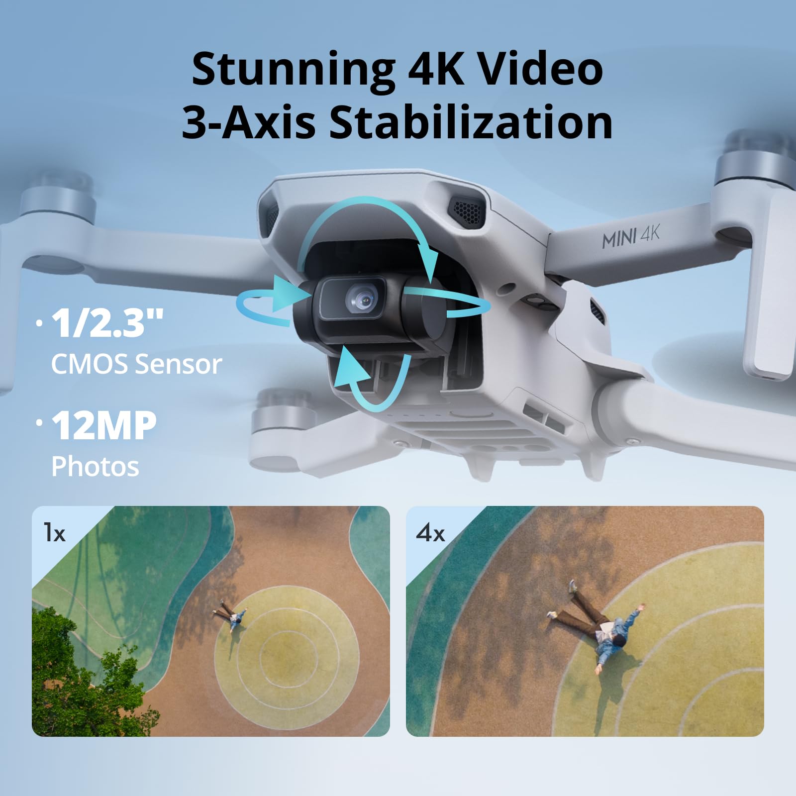DJI Mini 4K Drone with 4K Camera, 3-Axis Gimbal, Under 249g, 10km HD Transmission - 4K 6