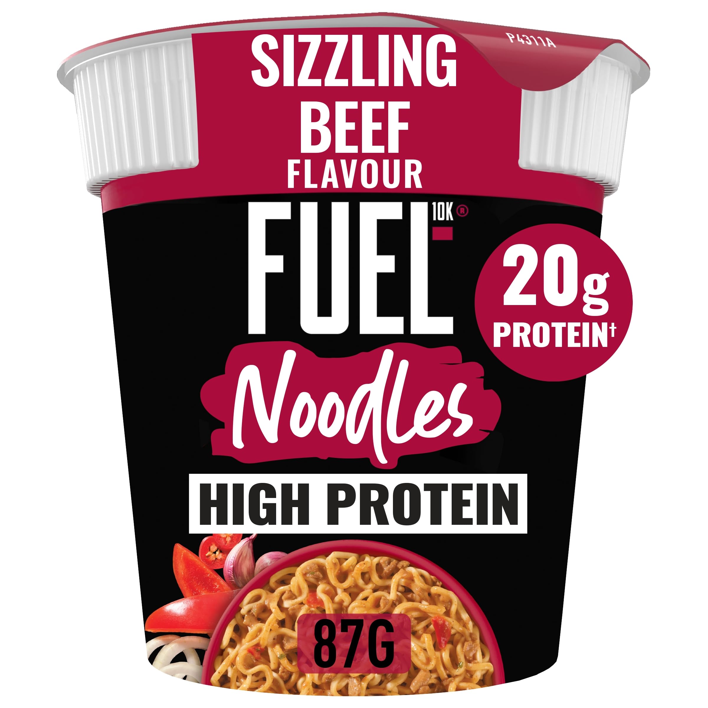 FUEL10K Sizzling Beef High Protein Instant Noodles Pot, 20g Protein | Pack of 8 6