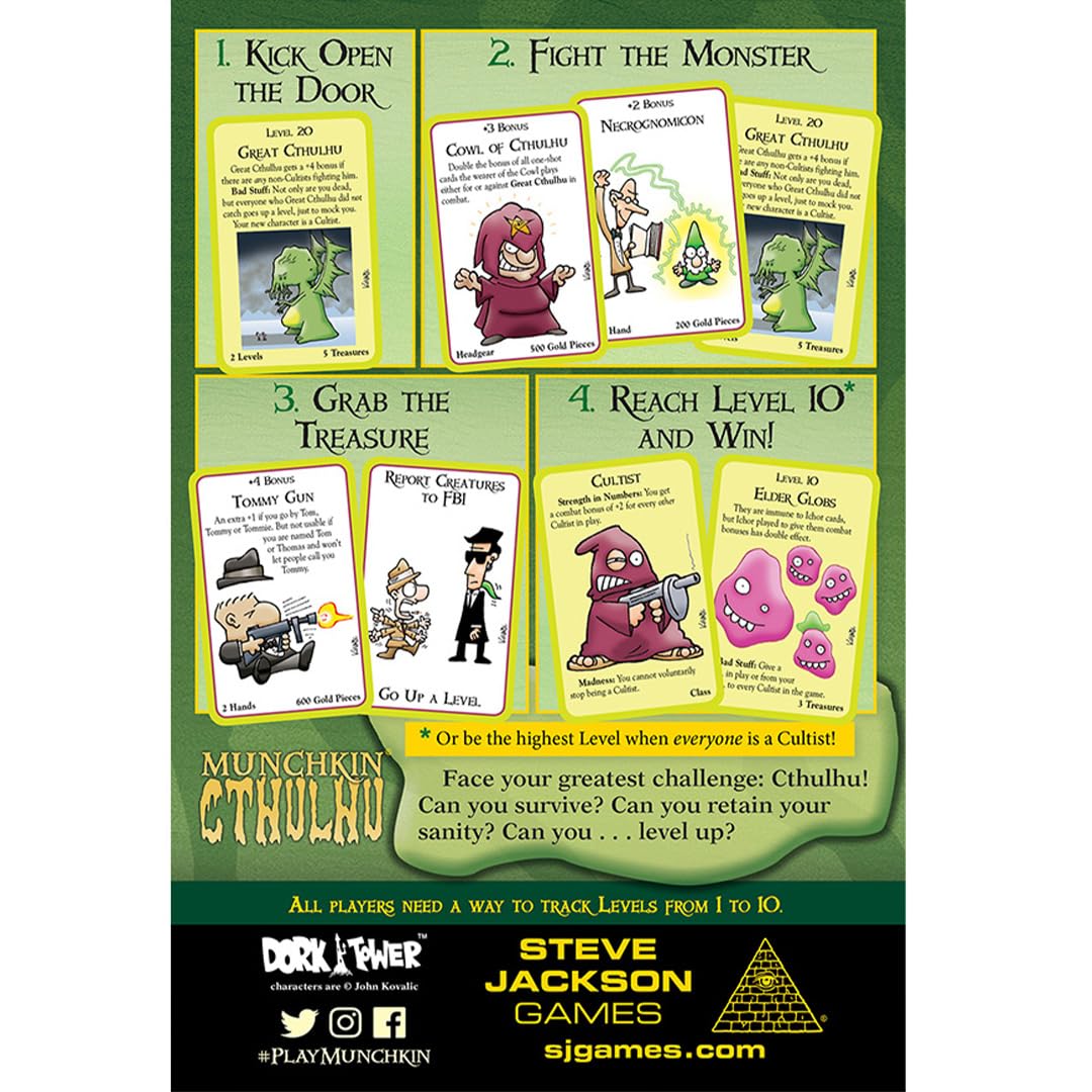 Steve Jackson Games Munchkin: Cthulhu Board Game | 3-6 Players | Ages 10+ | 90 Min Playtime