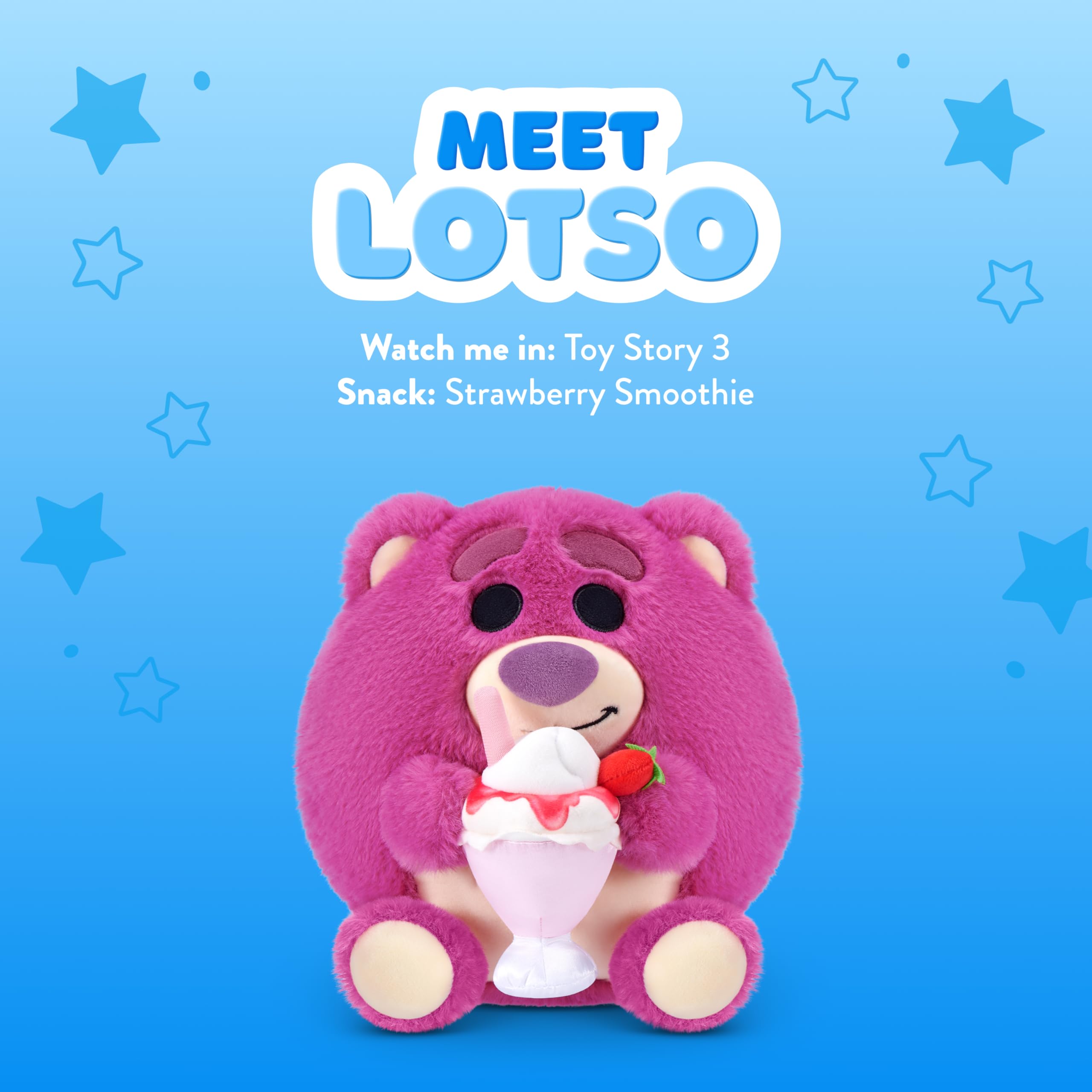 Snackles Disney 8-Inch Plush Toy - Lotso & Strawberry Smoothie | Polyester | Unisex Children 2