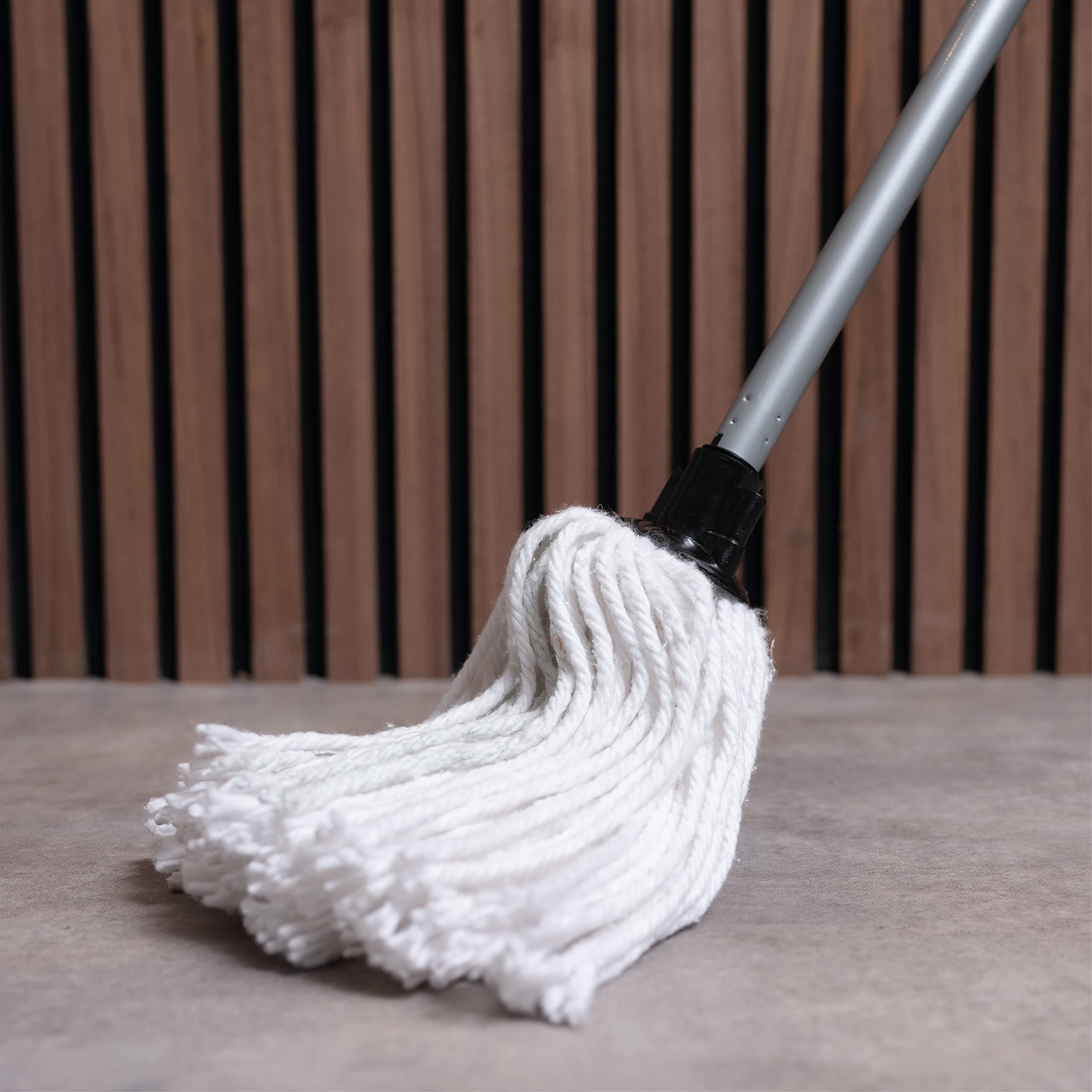 Addis Cotton Mop with 3 Piece Handle | Highly Absorbent | Includes 2 Mop Heads