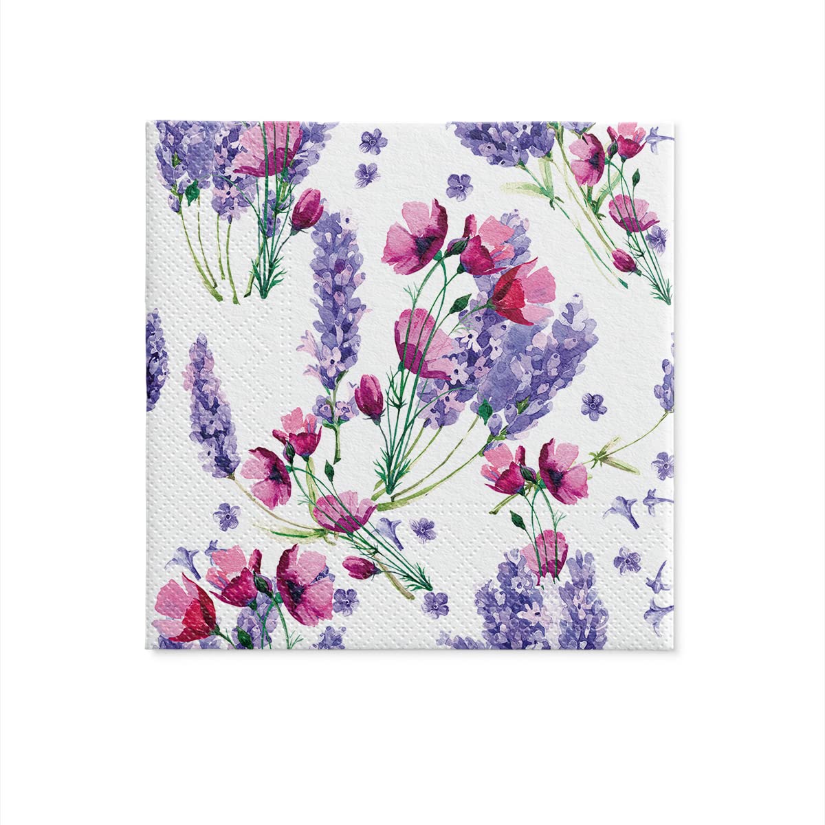 PAW Decor Collection 3-Ply Napkins - Wild Flowers Design | 33 x 33 cm | 20 Pieces 3