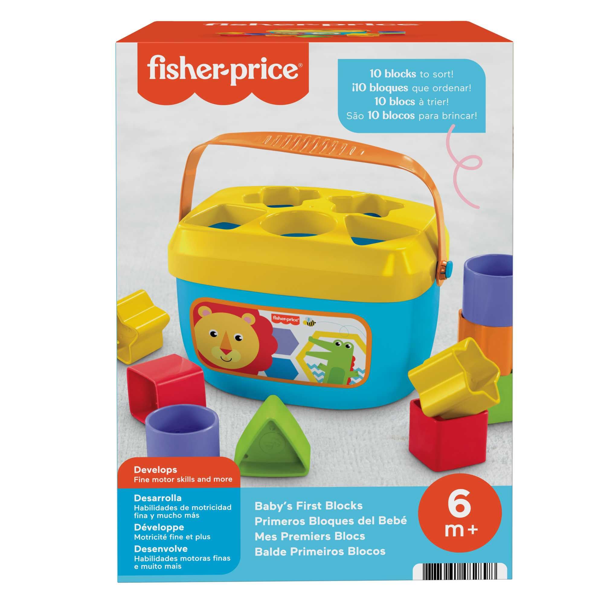 Fisher-Price Baby’s First Blocks Set of 10 Shapes for Sorting Play | Ages 6+ Months 6