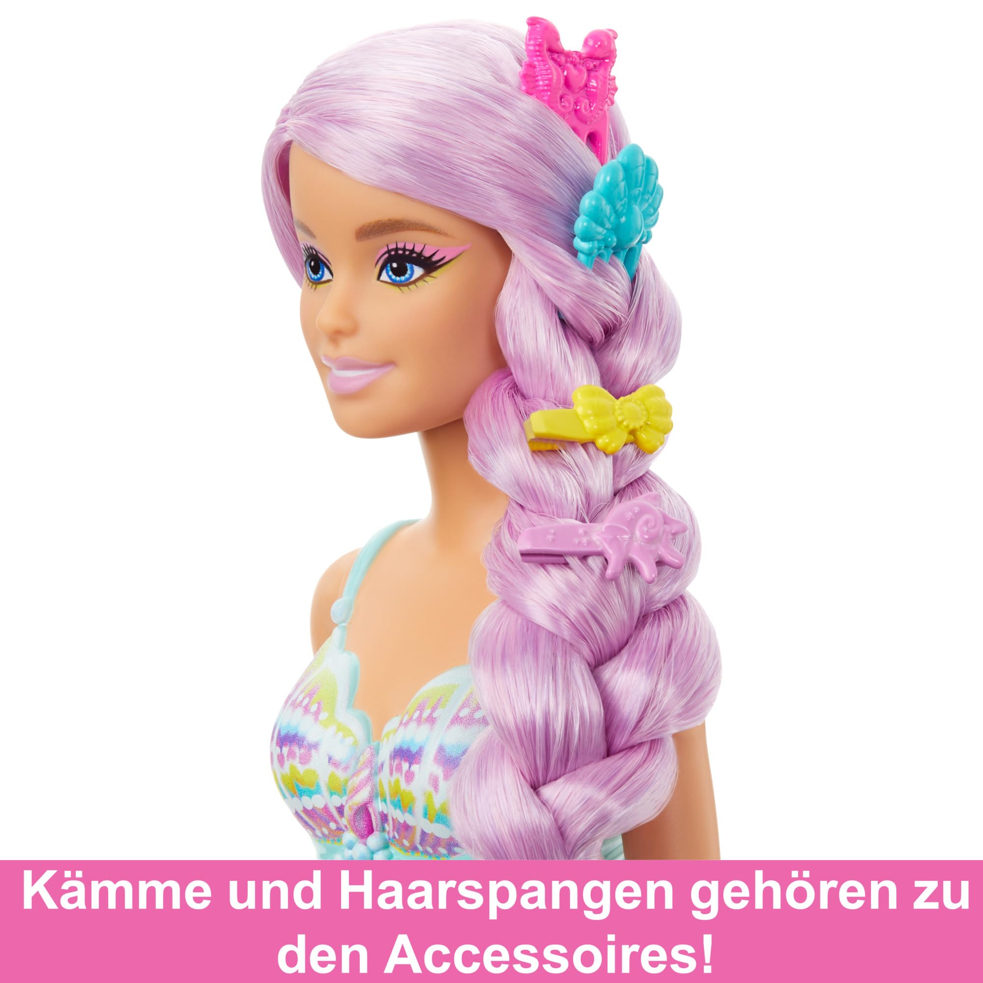 Barbie Mermaid Doll with 7-Inch Pink Fantasy Hair & Styling Accessories - Inspired by A Touch of Magic 4