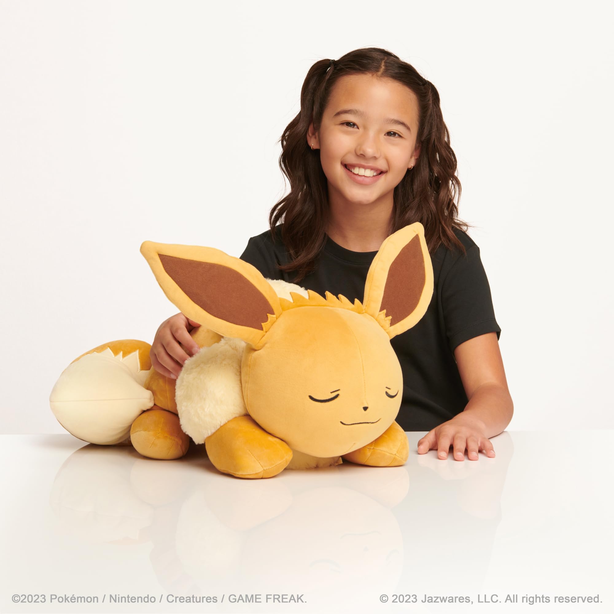 Pokémon Eevee Sleeping Plush - 18 Inch Super-Soft Plush Toy in Authentic Sleeping Pose