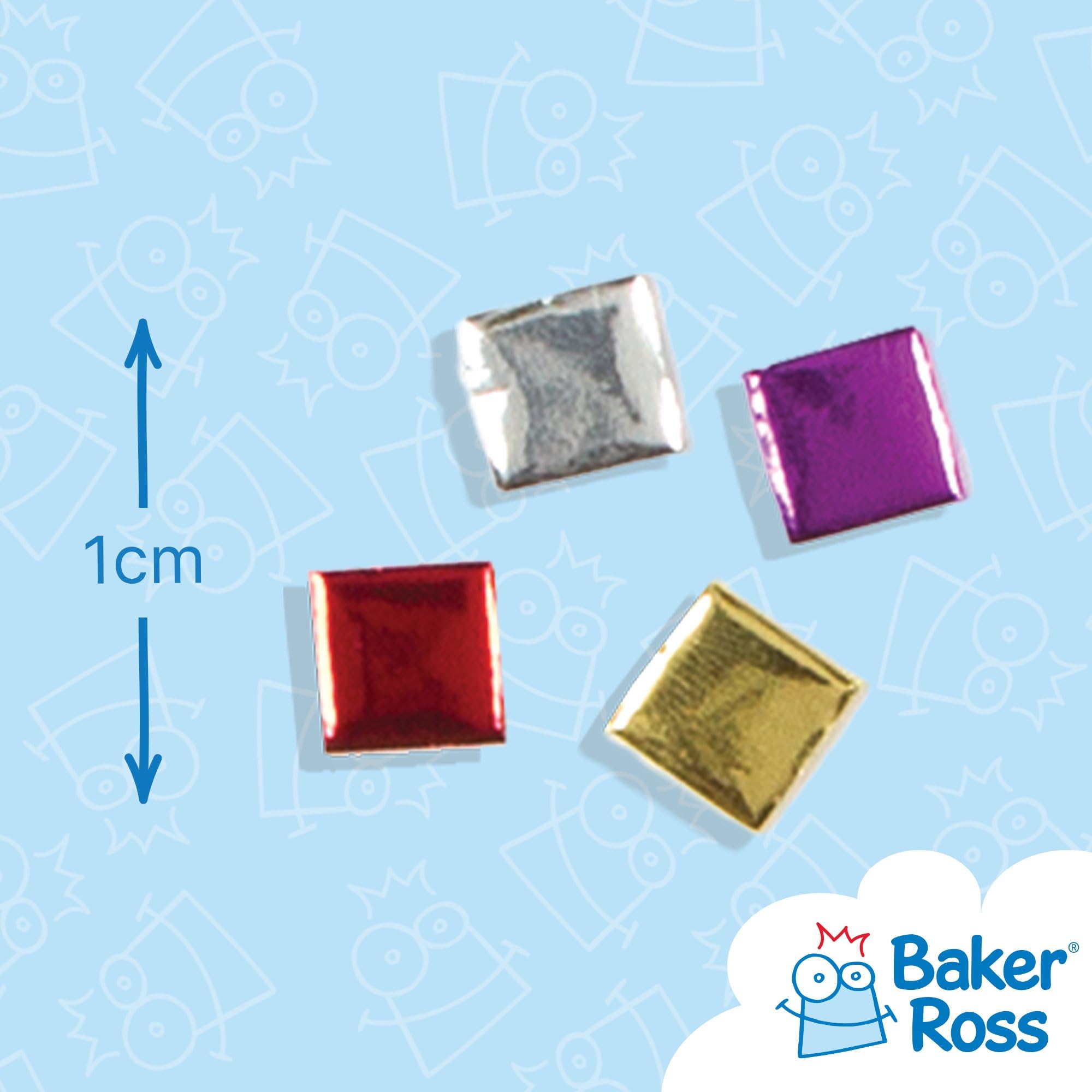 Baker Ross Metallic Foam Self-Adhesive Mosaic Squares - 1440 Pack | 1cm Tiles | 6 Assorted Colors 3