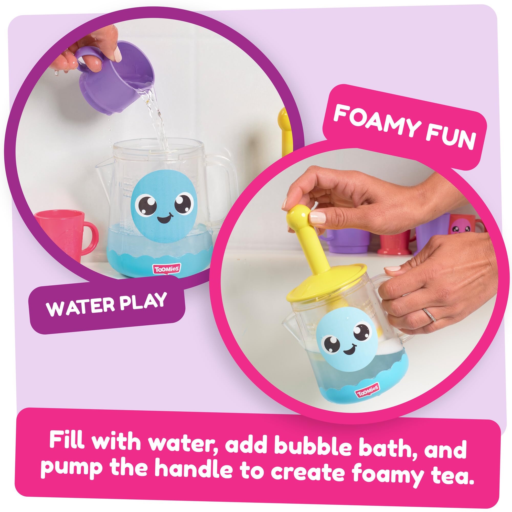 Toomies Bubble & Brew Bath Set - Foaming Teapot Bath Toy | Ages 18 Months+ 2