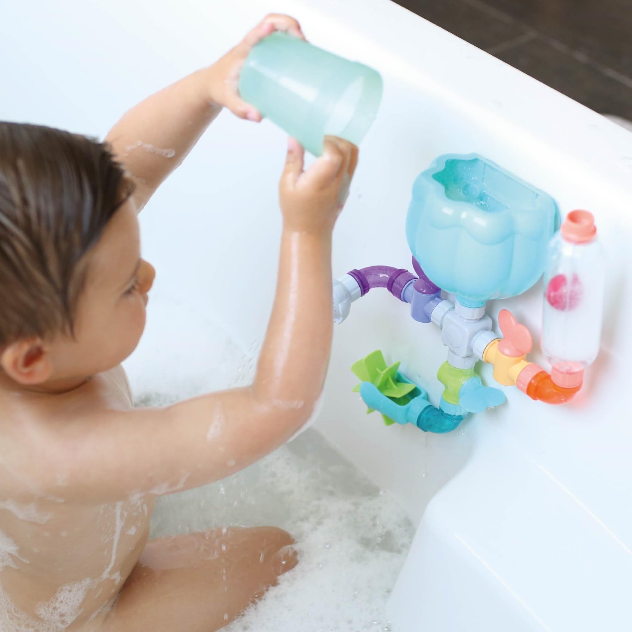 Nuby Wacky Water Works Pipes Bath Toy - Educational Bath Playset for 3 Years and Over 10
