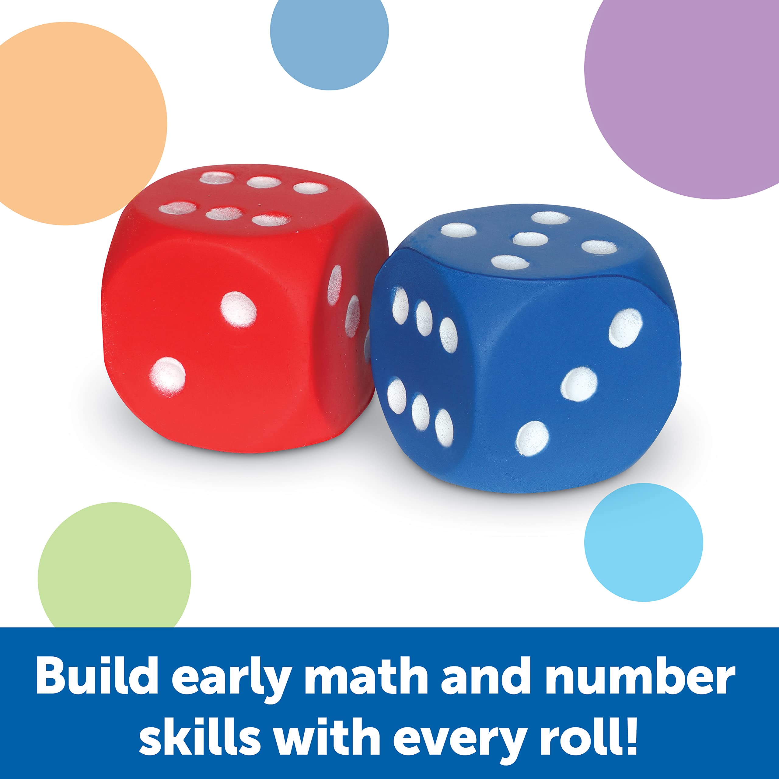 Learning Resources Foam Dot Dice - Soft Material, Large Size for Group Play | Set of 2 4