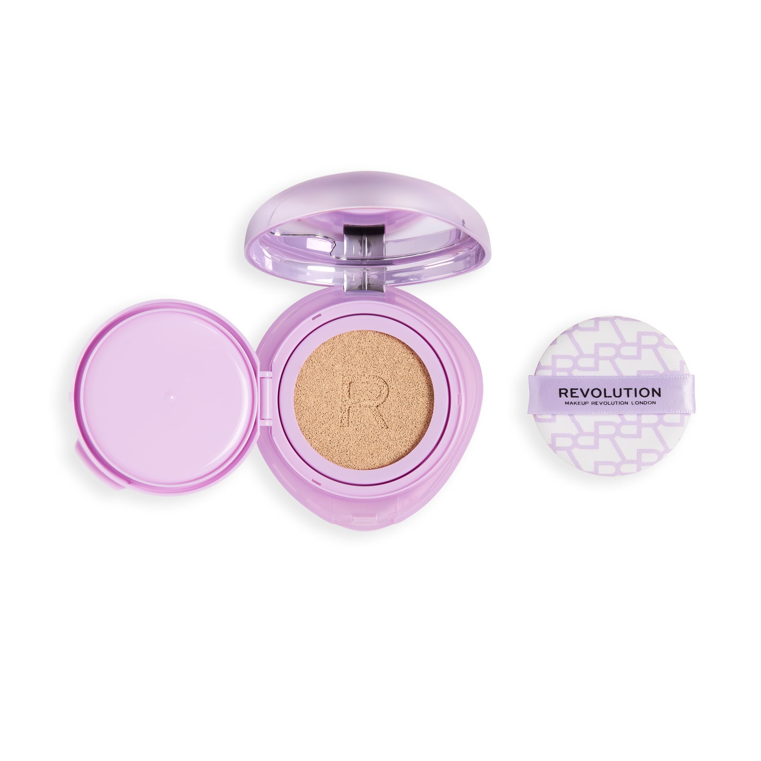 Revolution Beauty London Superdewy Cushion Foundation - Buildable Coverage | Hydrating | Light Neutral Warm