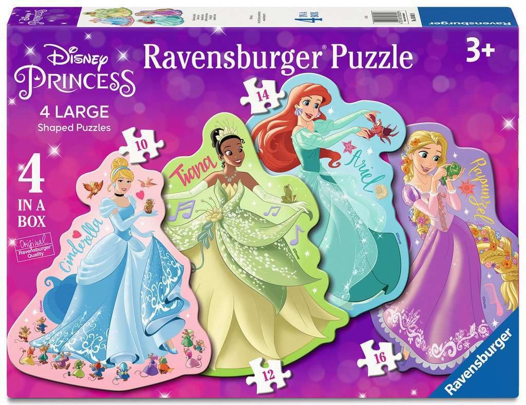 Ravensburger Disney Princess Shaped Jigsaw Puzzles Set - 4 Puzzles (10, 12, 14, 16 Pieces) for Ages 3+ 1