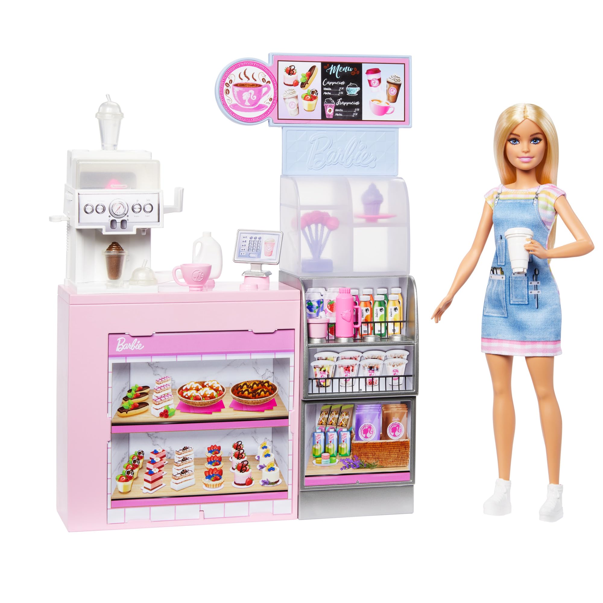 Barbie Coffee Shop Playset with Blonde Barista Doll & 13-Piece Accessory Set 1