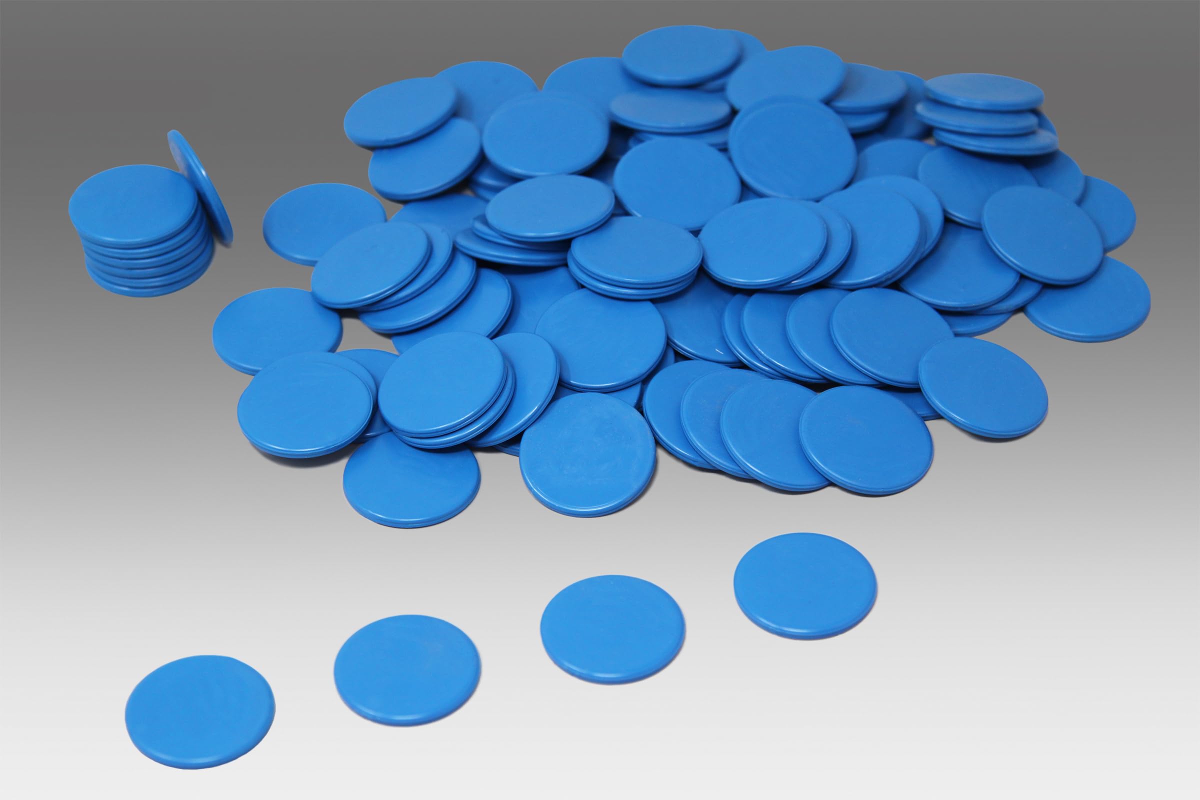Wissner Game Chips - 100 Blue Counting Markers | ø 25mm | RE-Plastic® Eco-Friendly 2