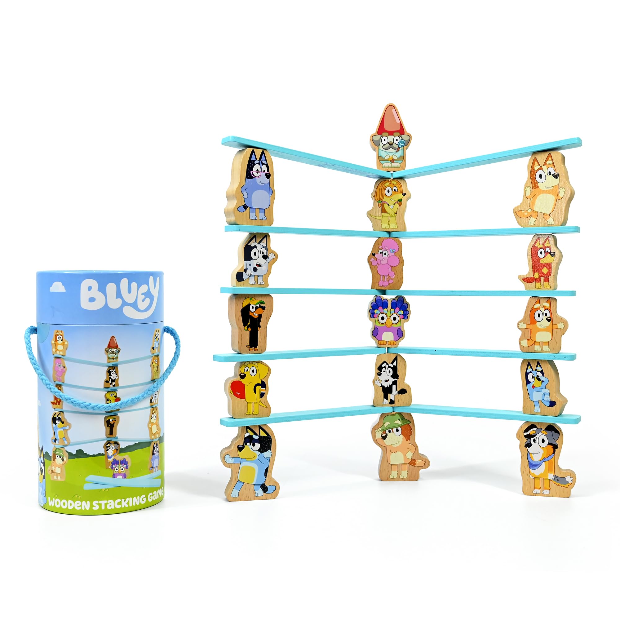 Bluey Wooden Stacking Game - Balancing Toy with 16 Characters for Kids 3+ 8