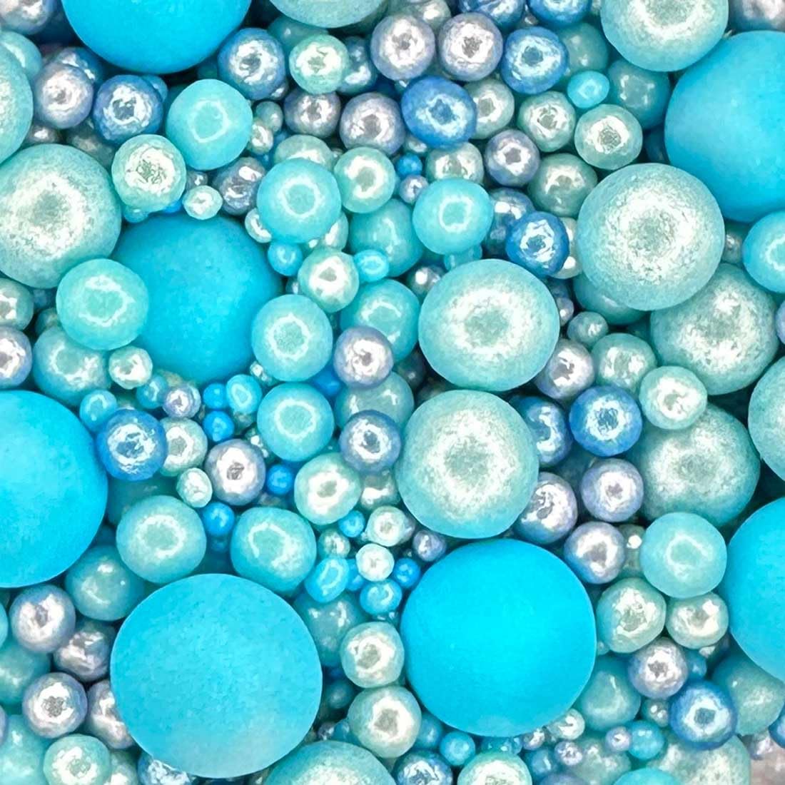A Pinch of Pearls Mix - Edible Shimmer Cake Sprinkles | 30g Blue