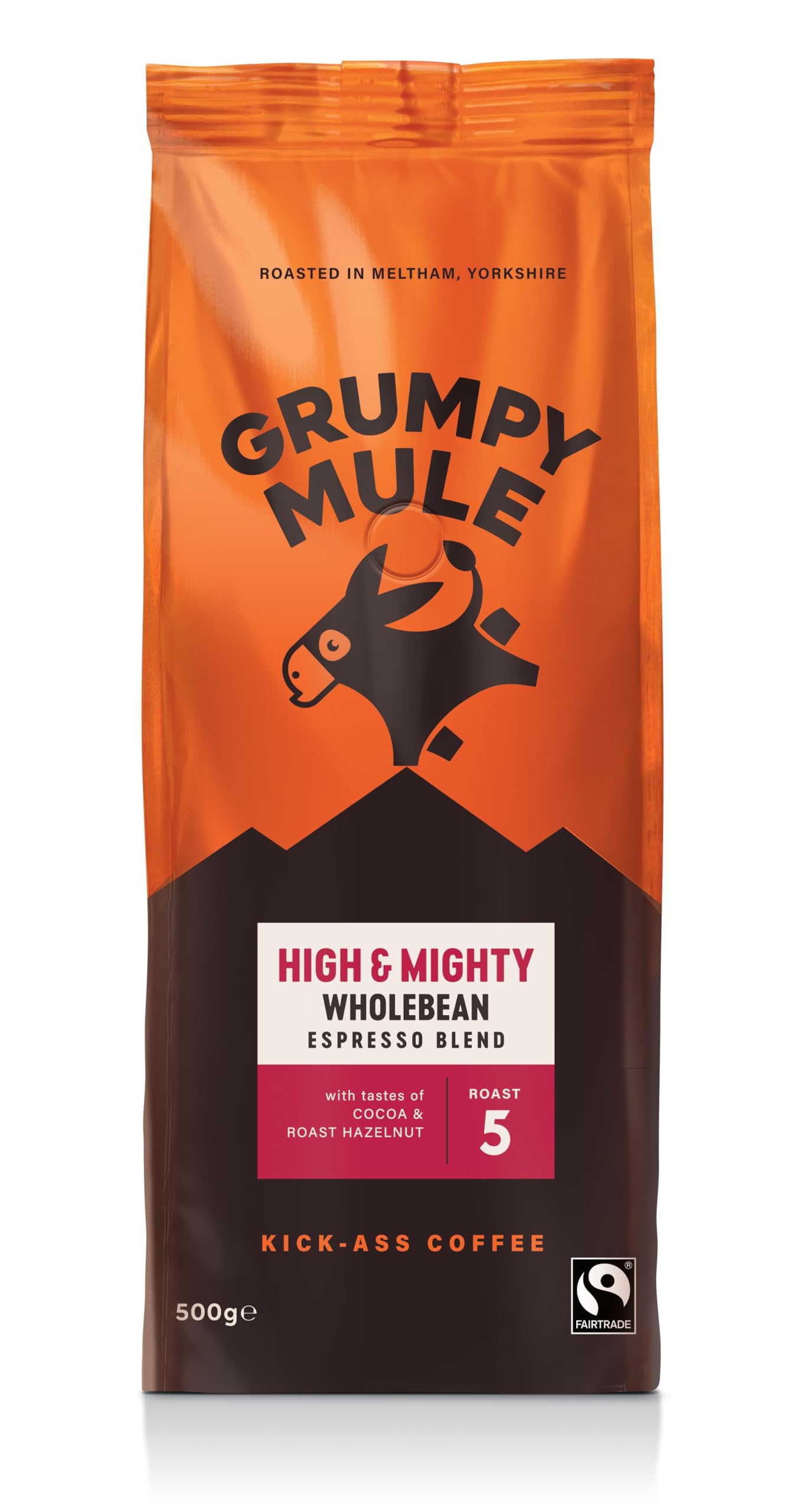 Grumpy Mule High and Mighty Espresso Blend Whole Coffee Beans - Fairtrade Arabica Coffee with Cocoa and Hazelnut Notes 6