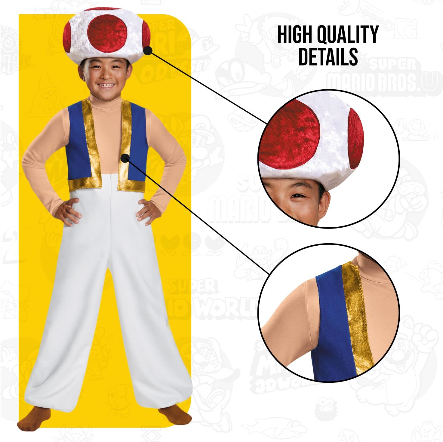 Nintendo Toad Costume - Disguise Deluxe Kids Fancy Dress for Mario Fans 6