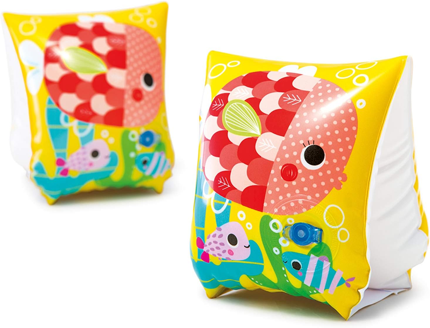 Intex 58652EU Fish Arm Bands - 2 Air Chambers for Safety, Ages 3-6