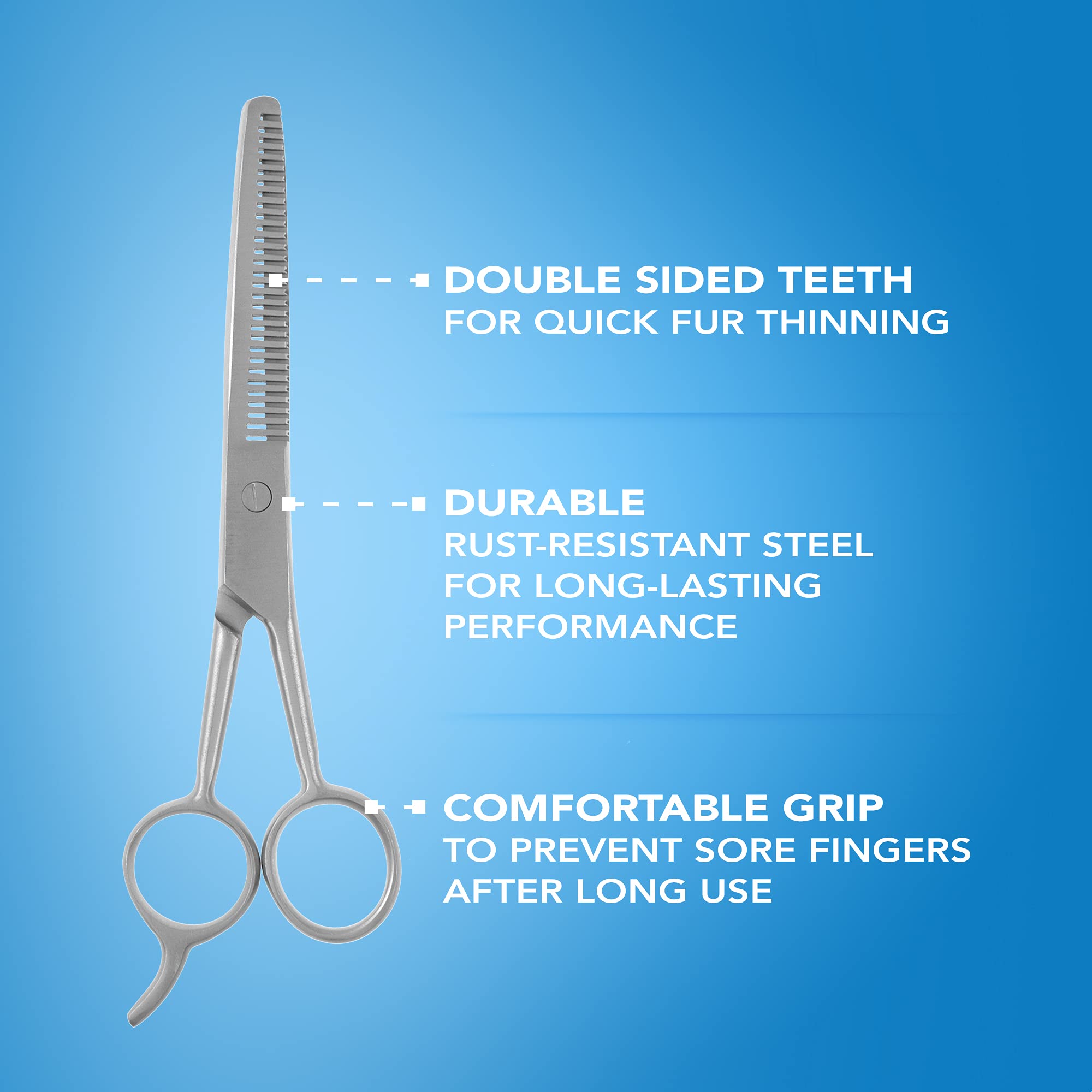 Wahl Steel Thinning Scissors 6.5 Inch | Professional Pet Grooming Shears for Thick Coats 2