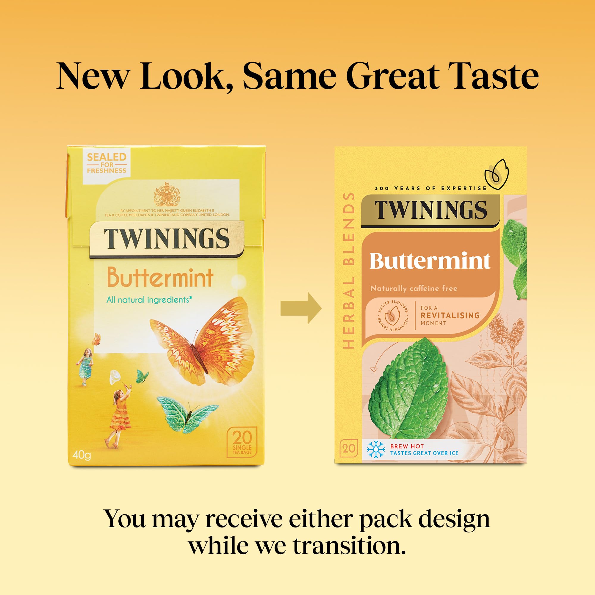 Twinings Buttermint Flavoured Tea Bags - 80 Count (Pack of 4) Biodegradable Bags